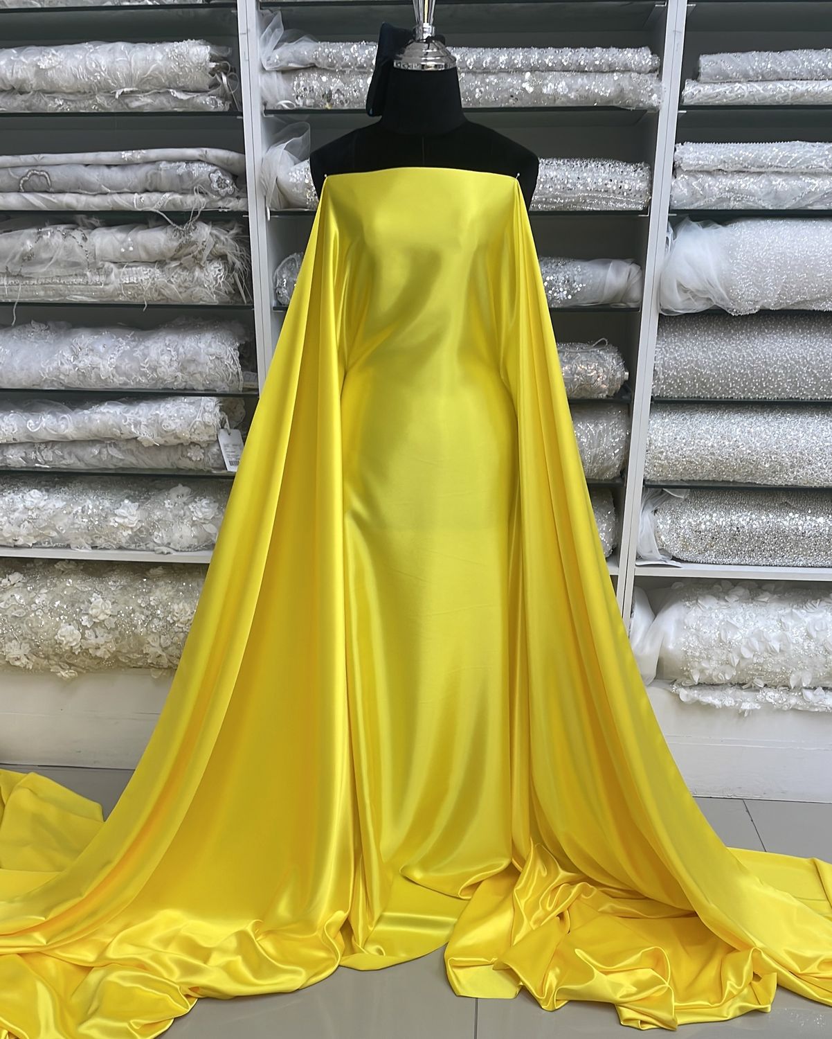 [ 23809 ] Satin Zara NonStr-150-Yellow-Y per Meter