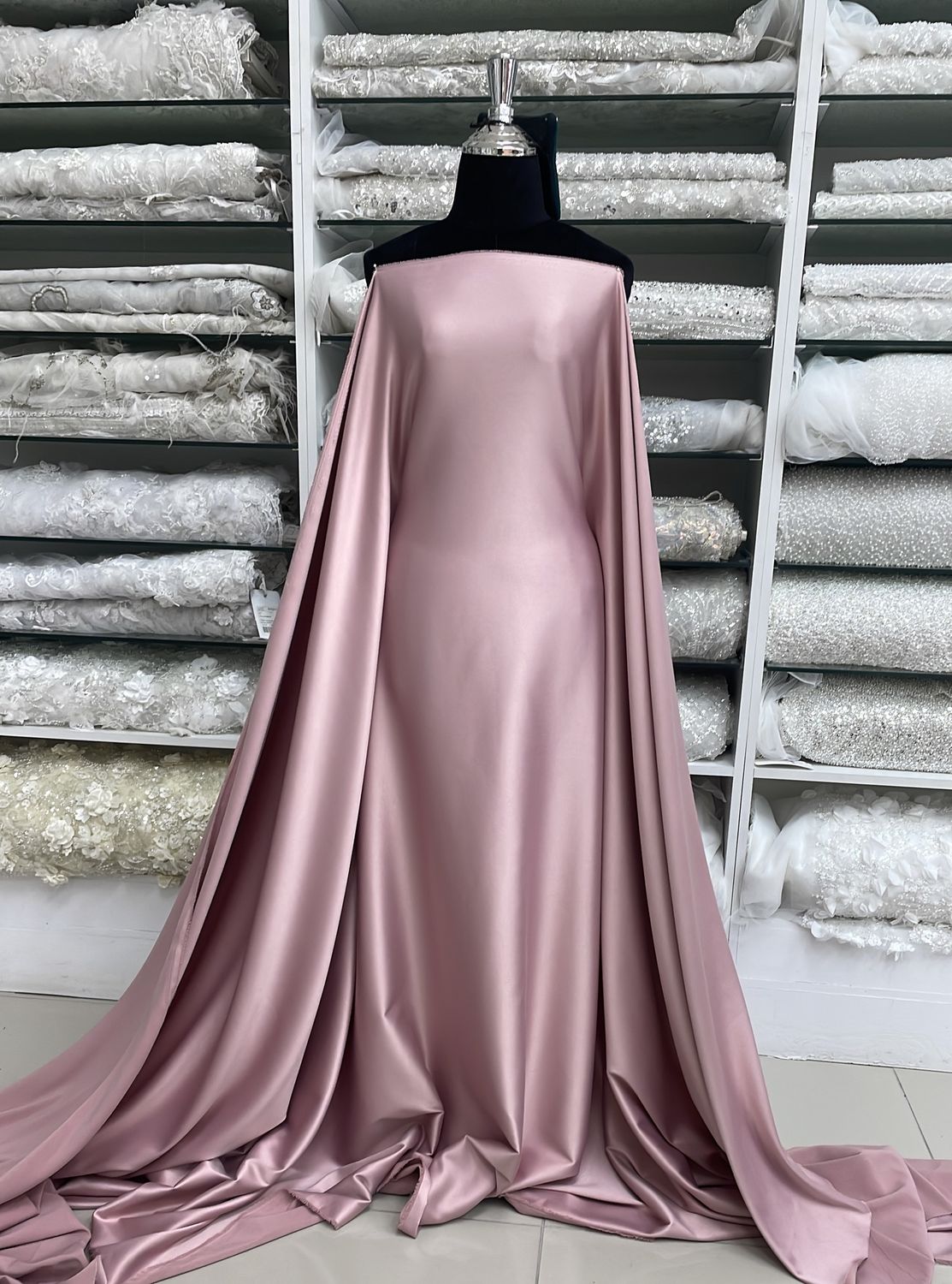 [ 24258 ] SSMK-Satin Stretch Milano-Lux PD-150-45-Musk per Meter