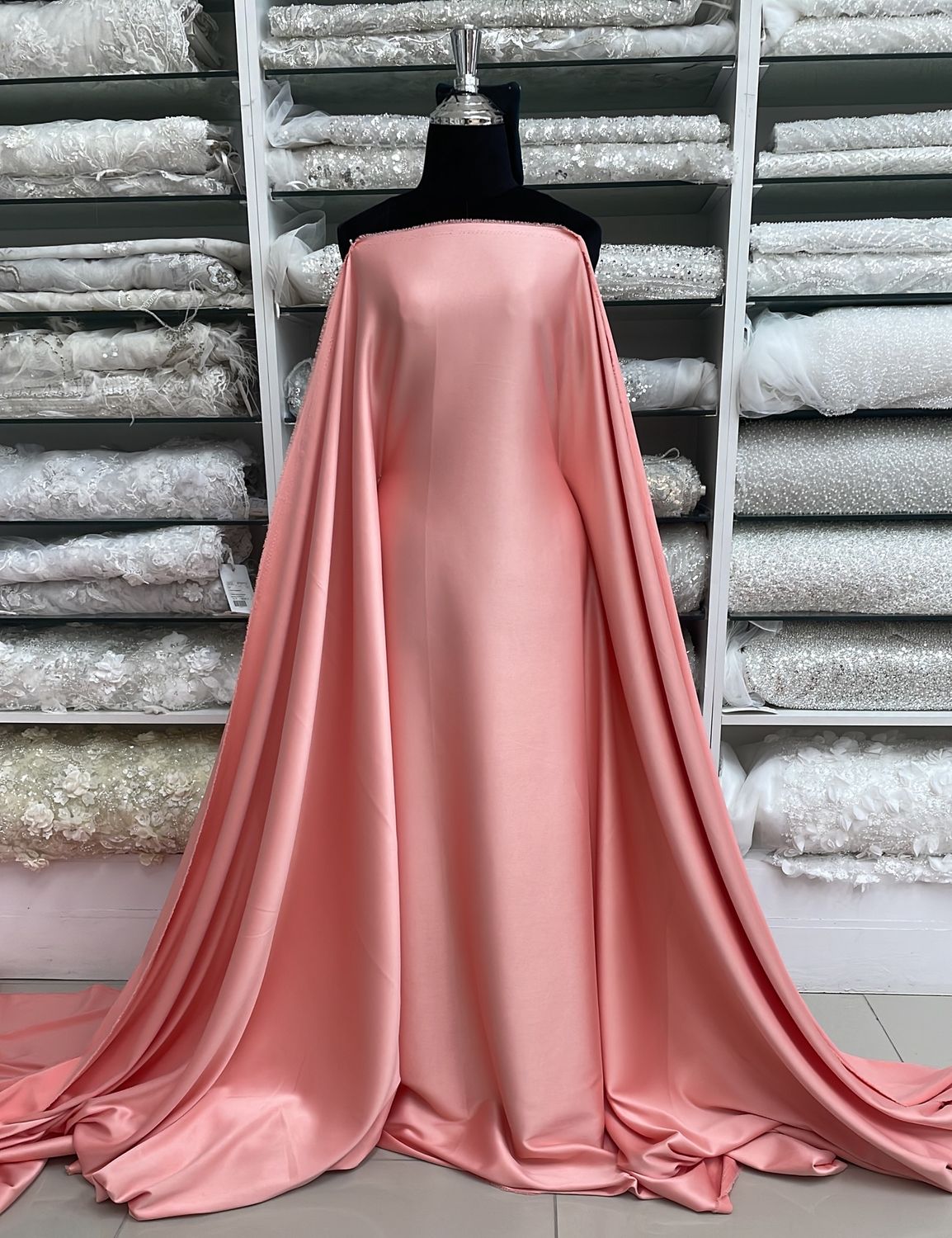 [ 25201 ] MILANO Satin Stretch-Lux-150cm-109-CORAL per Meter