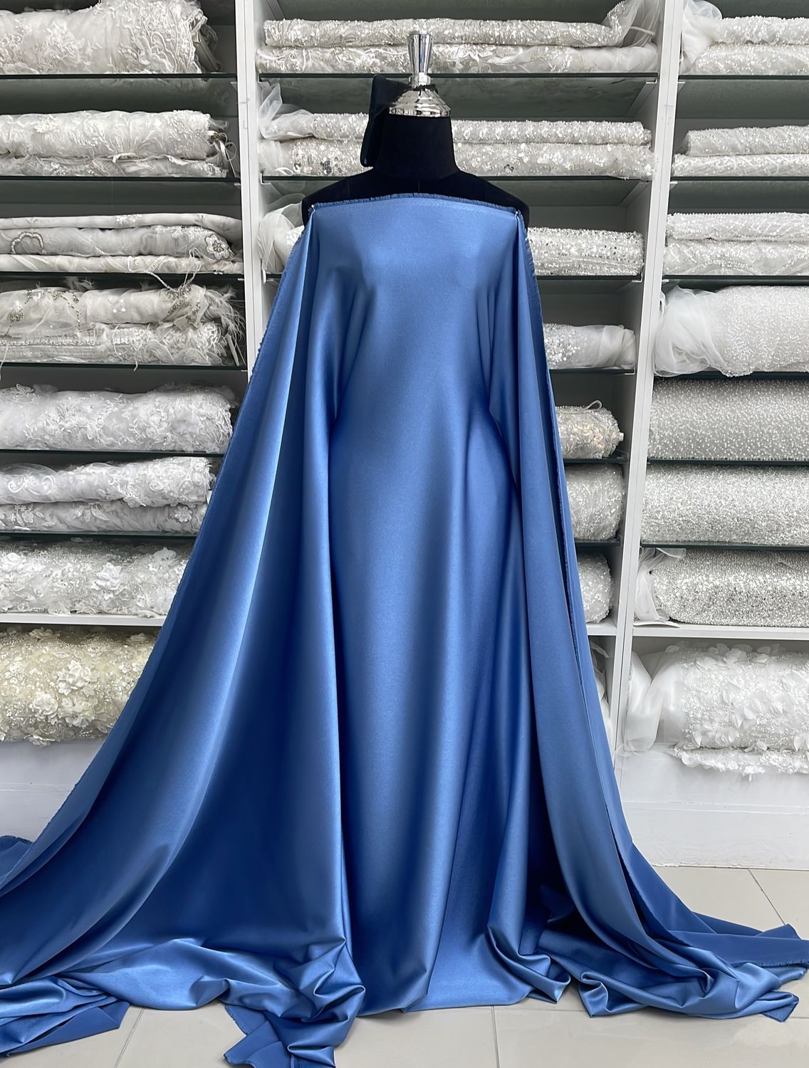 Crepe [ 18838 ] Crepe Crispy Plain Dyed/150cm/5g/AIRFORCE BLUE Col 36 - per Meter