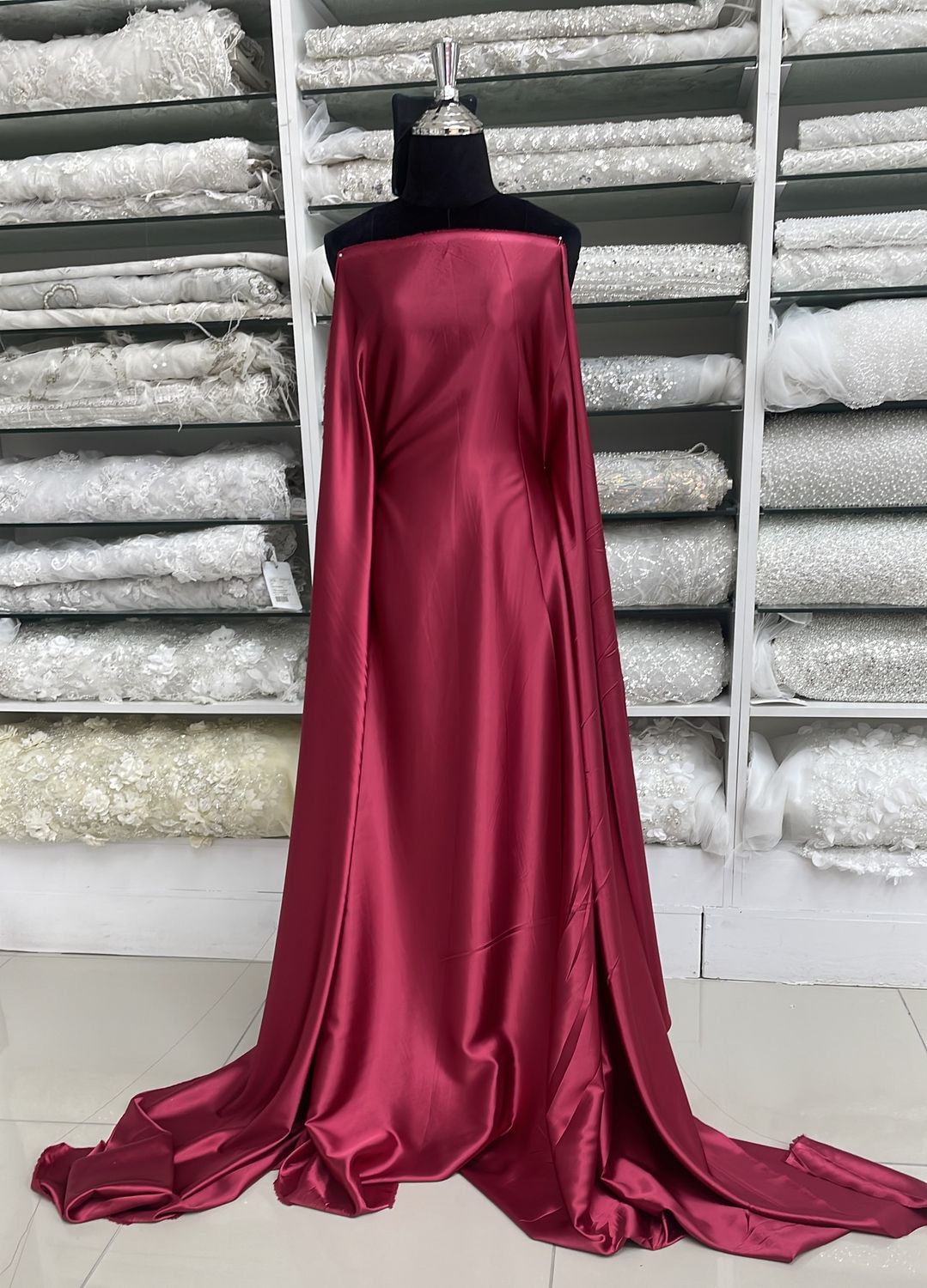 [ SS-MHJ-M11-15 ] Stretch Satin 150w Maroon per Meter
