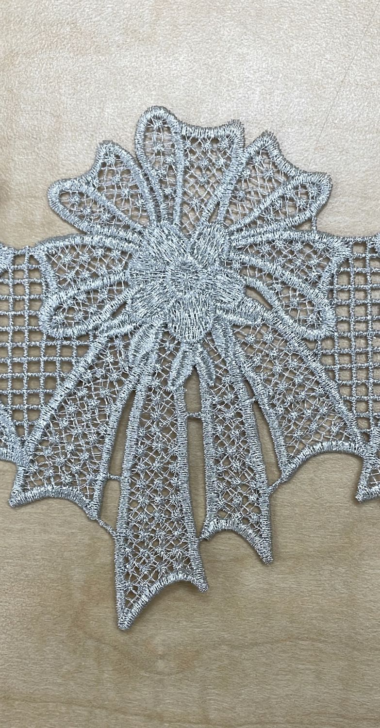 [ BR-AS-505 ] Braid Che Lace 12 cm PLATINUM per Meter