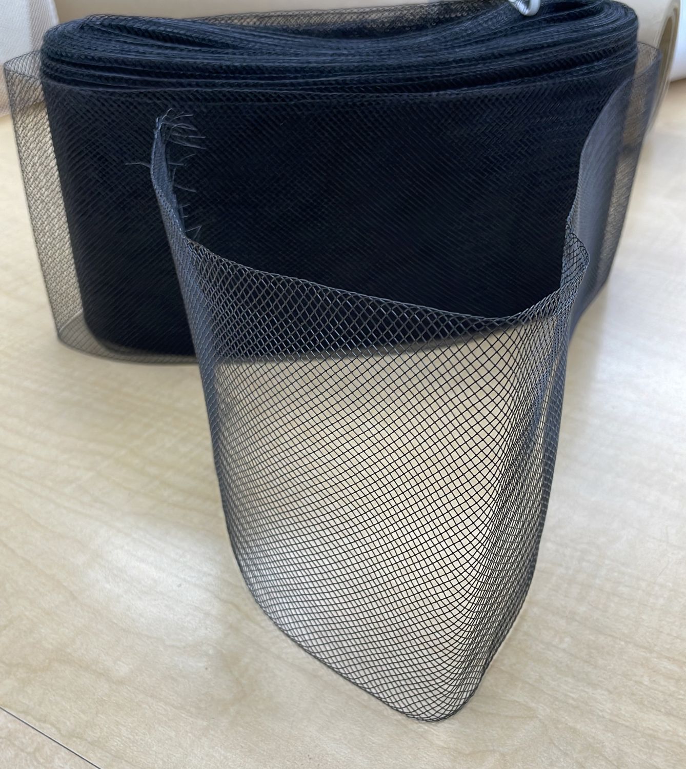 [ 18718 ] Crinoline/12.5cm/5g/BLACK per Meter