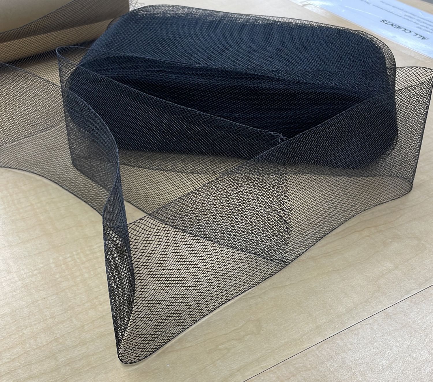 [ 18715 ] Crinoline/10cm/5g/BLACK per Meter