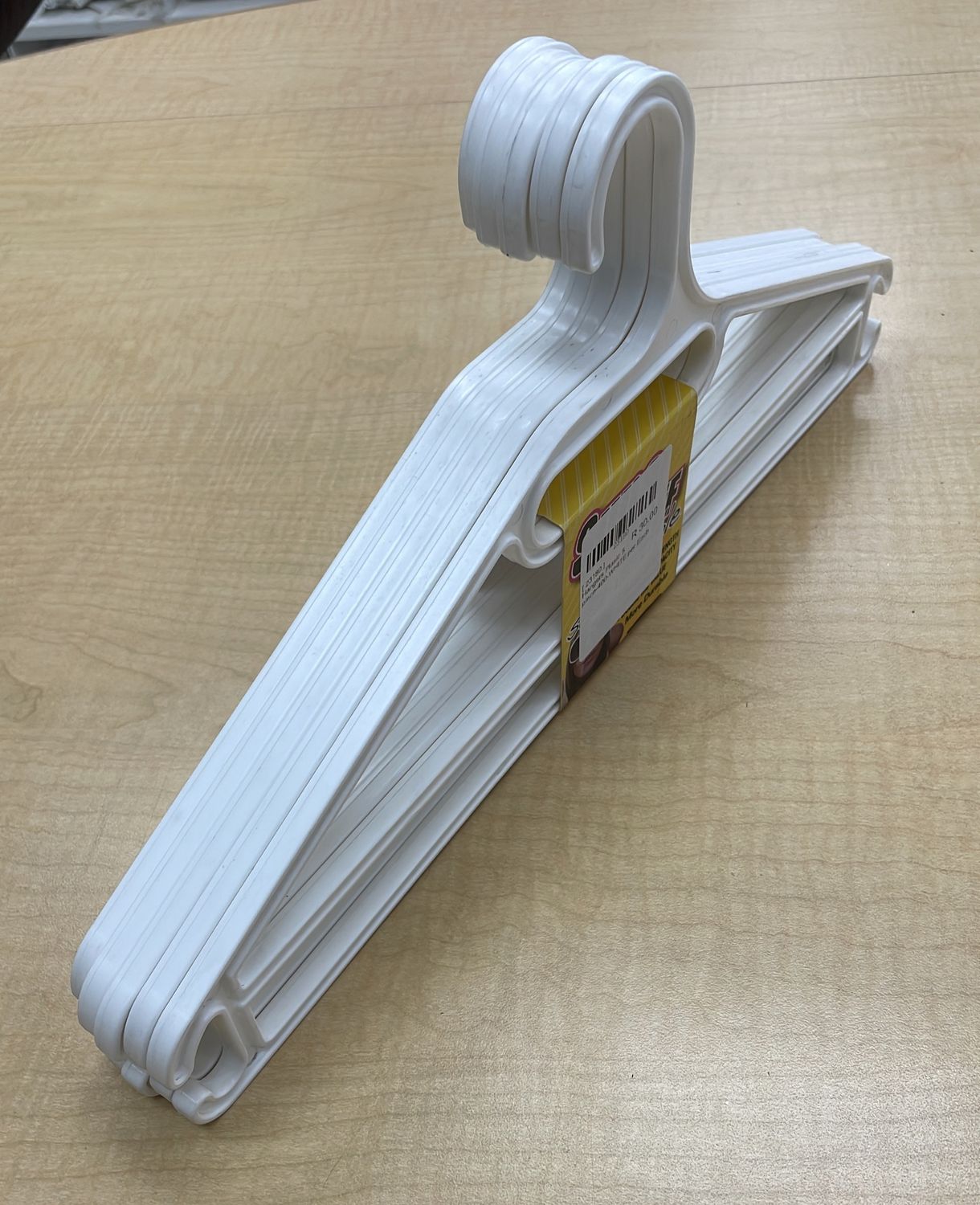 [ 23180 ] Hangers Plasic 5 piece-400-WHITE per Each