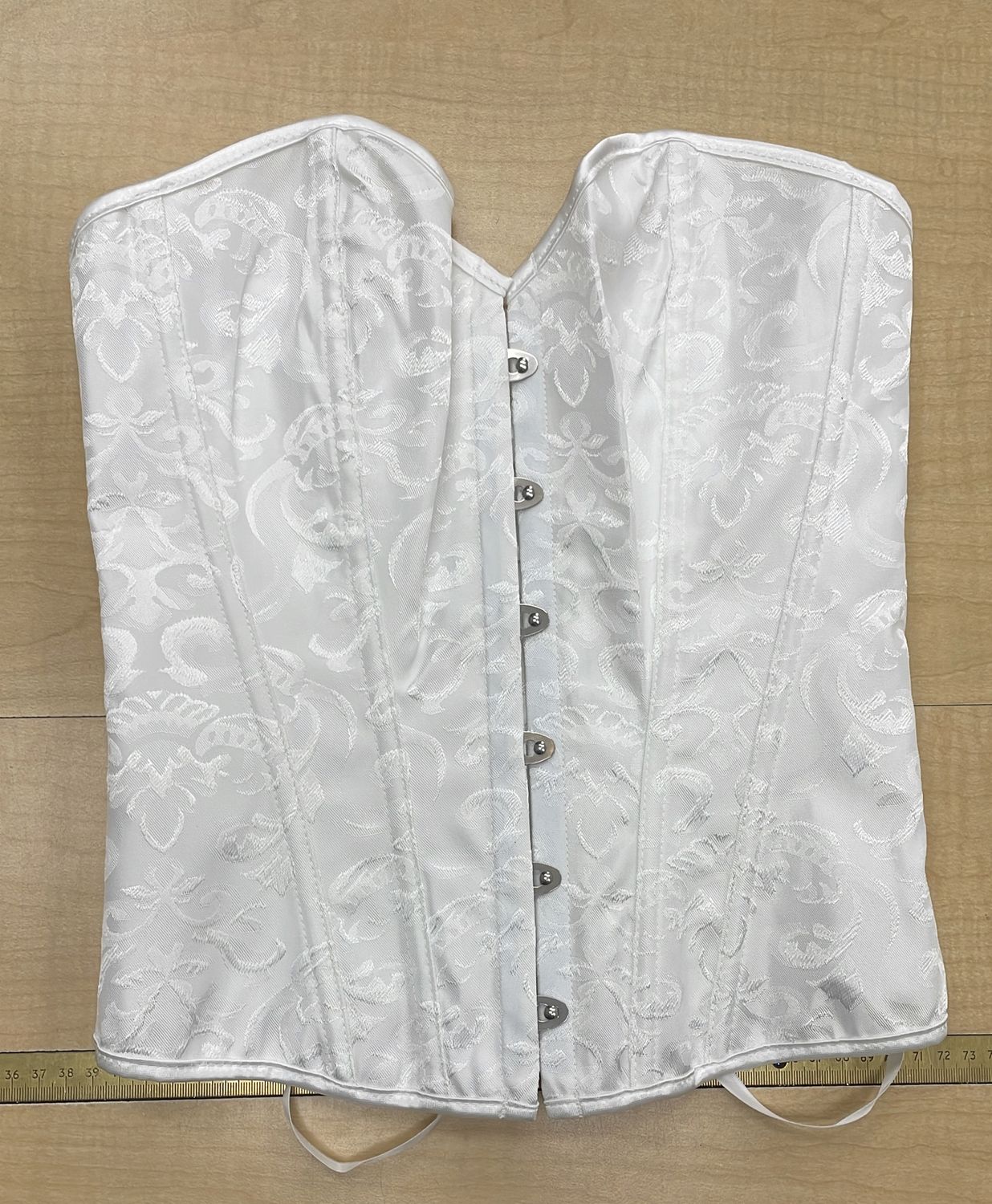 [ 24785 ] Corset lace-up Embossed -38803-LG-WHITE per Each