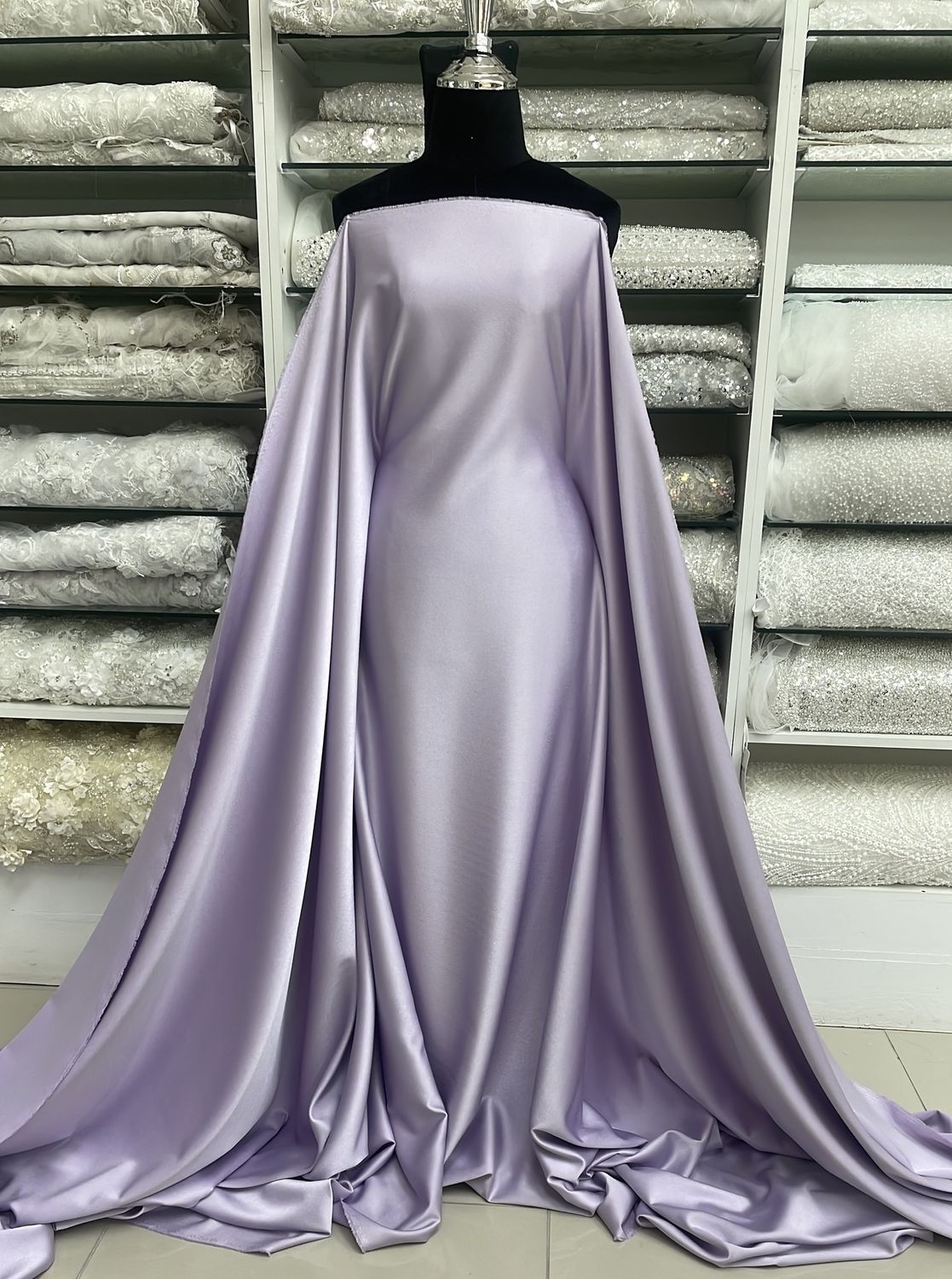 Crepe [ 18844 ] Crepe Crispy Plain Dyed/150cm/5g/LILAC Col 52 - per MeterCrepe