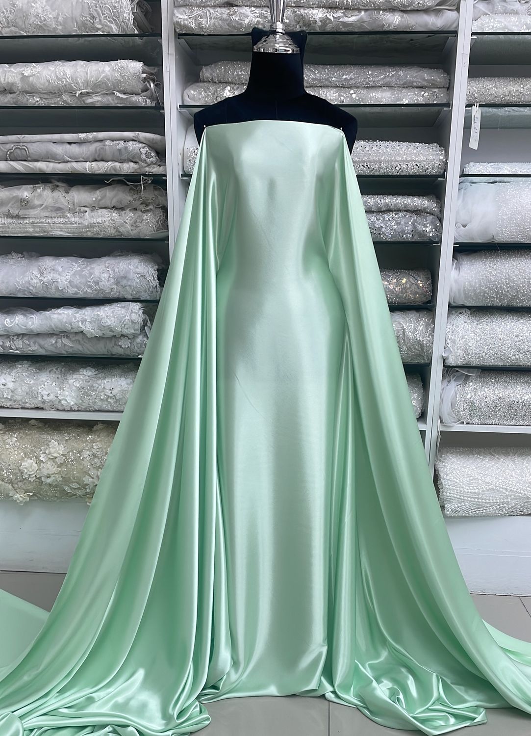 [ 15692 ] Satin Non Stretch Plain Dyed/150/5g/PISTACHIO per Meter