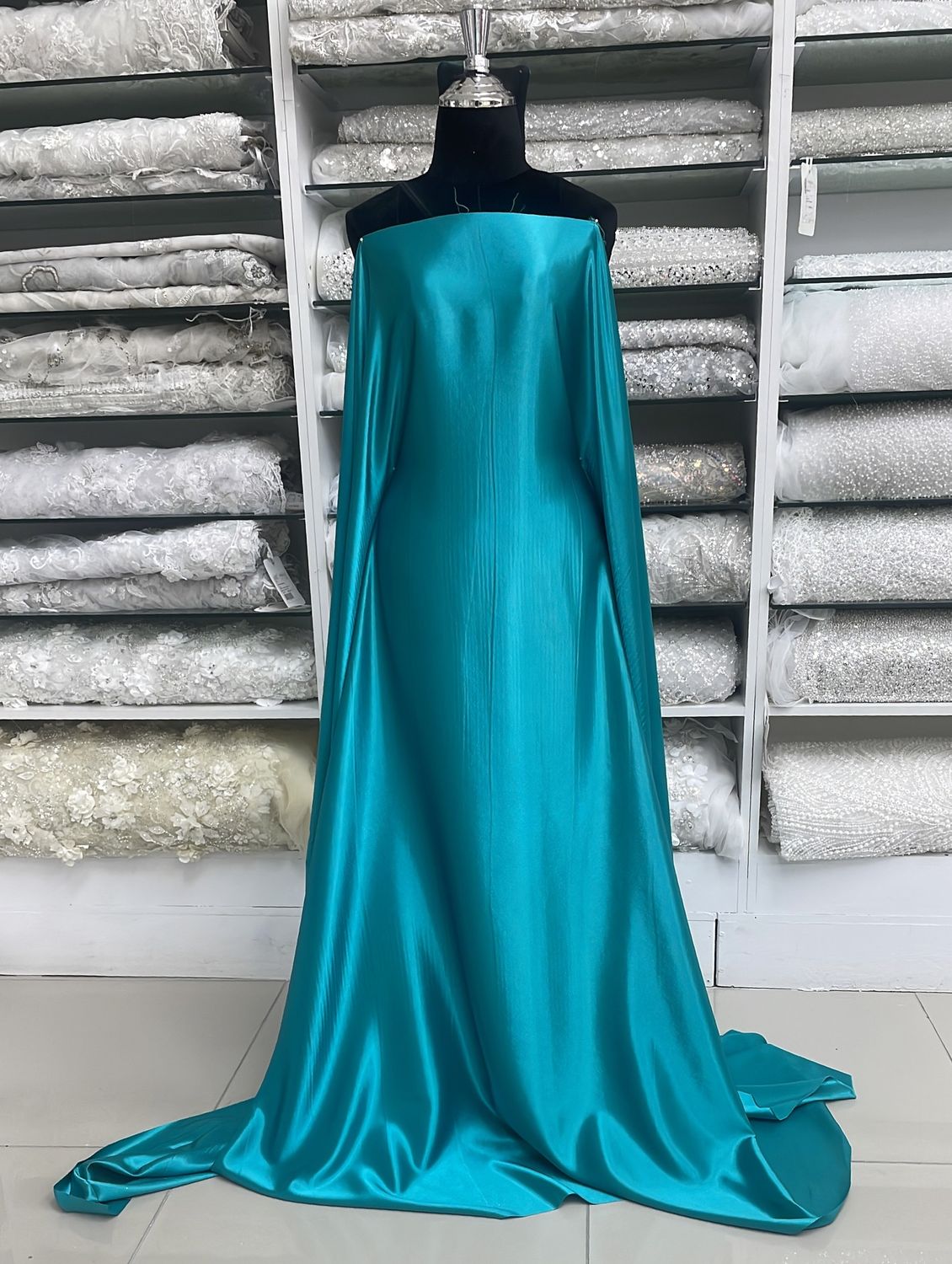 [ 23812 ] Satin Zara NonStr-150-Teal-TL per Meter