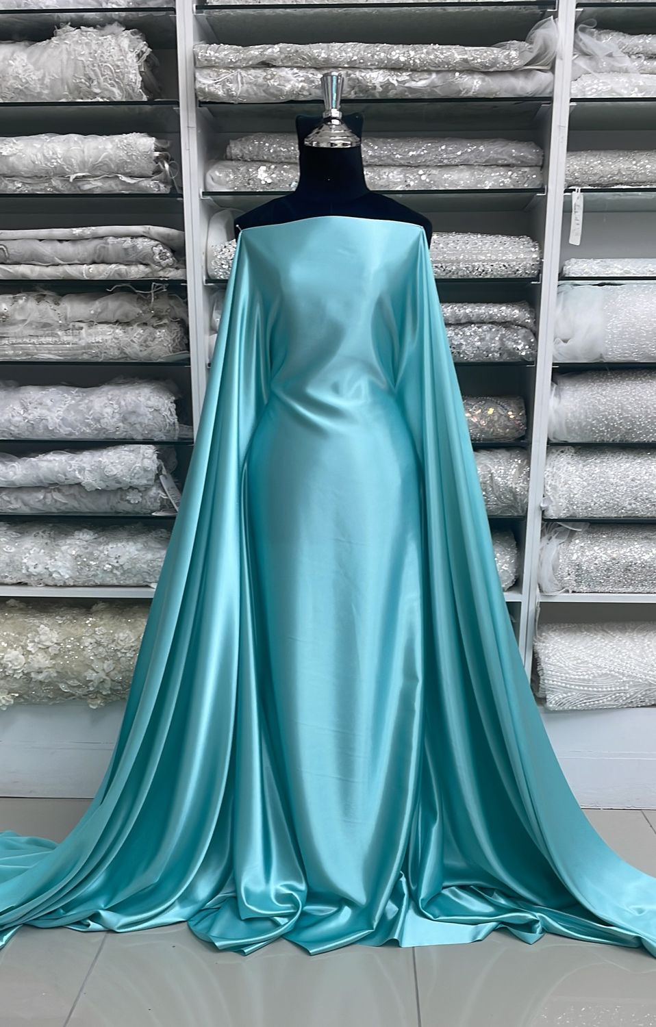 [ 15685 ] Satin Non Stretch Plain Dyed/150/5g/LUCITE GREEN per Meter