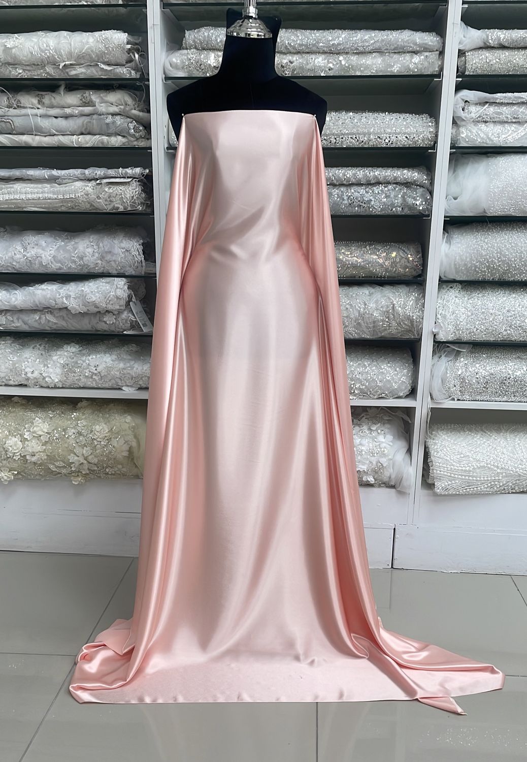 [ 19769 ] Satin Non Stretch Plain Dyed/150/5g/PEACH per Meter