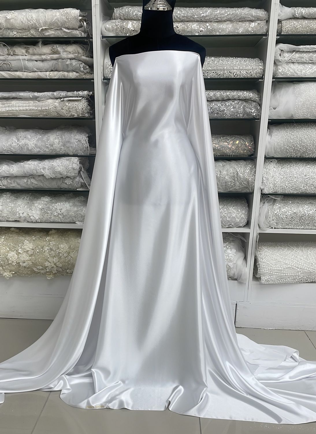 [ 15700 ] Satin Non Stretch Plain Dyed/150/5g/WHITE per Meter