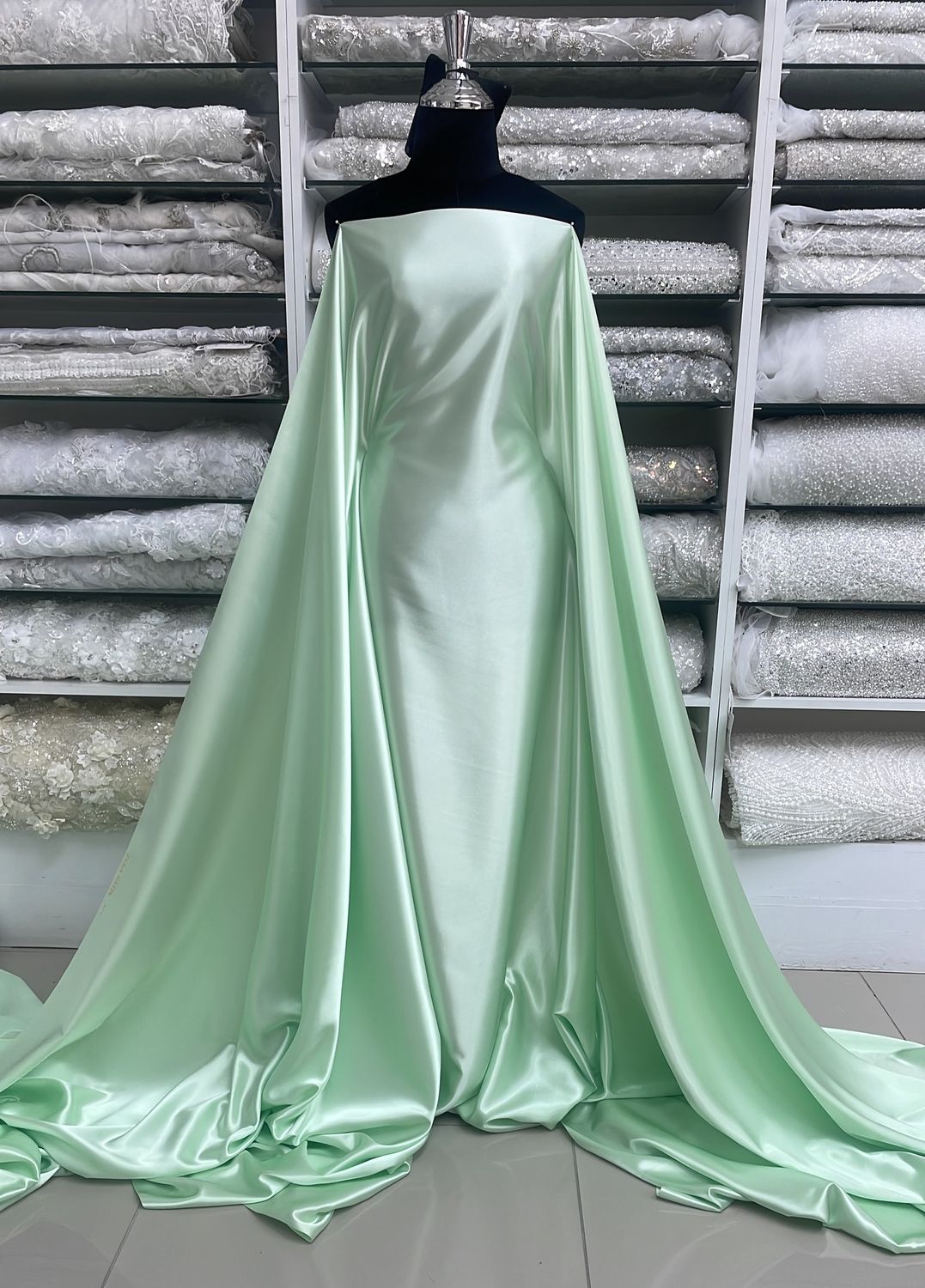 [ 23682 ] Satin Zara NonStr-150-Pistachio-P  per Meter