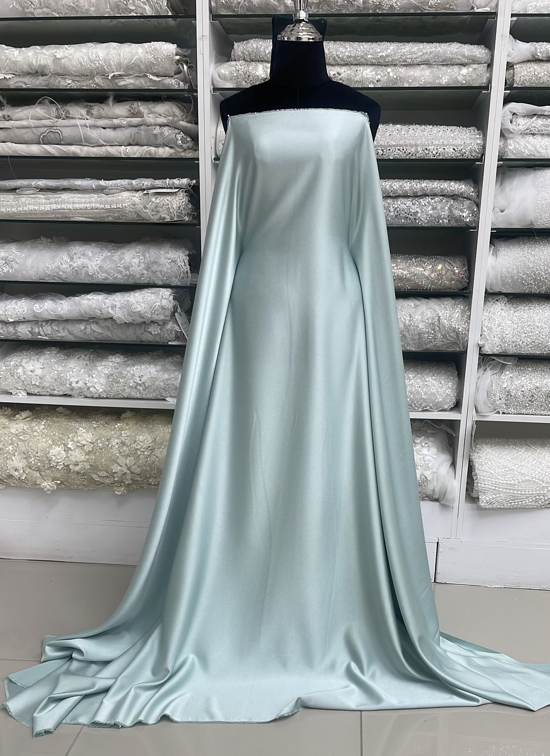Crepe [ 18837 ] Crepe Crispy Plain Dyed/150cm/5g/TIFFANY Col 32 - per Meter