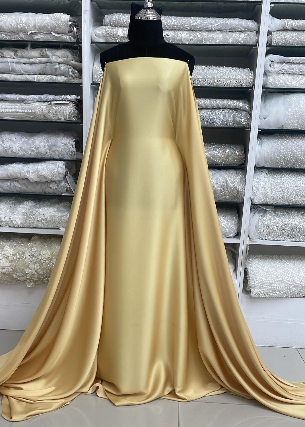 [ CSM-RO-1382-6 ] CrepeSaaraMetalic-150cm-GOLD per Meter