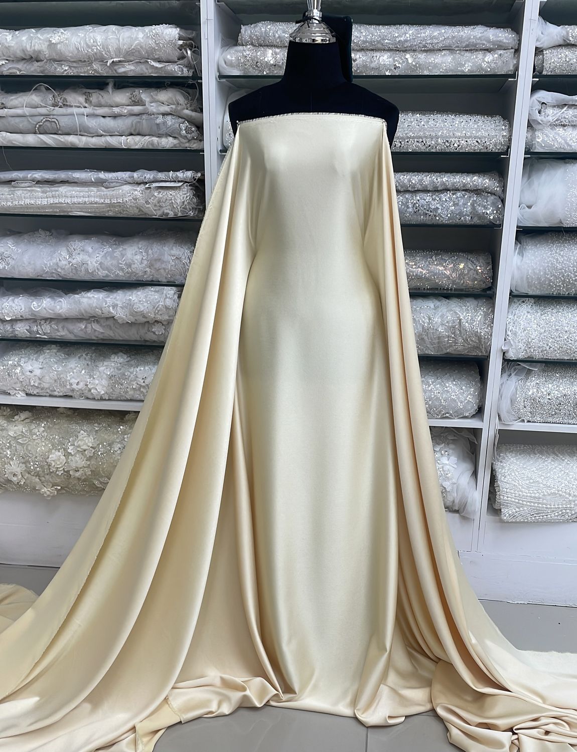 Crepe [ 15389 ] Crepe Crispy Plain Dyed/150cm/5g/Butter Nut Col 47 - per Meter