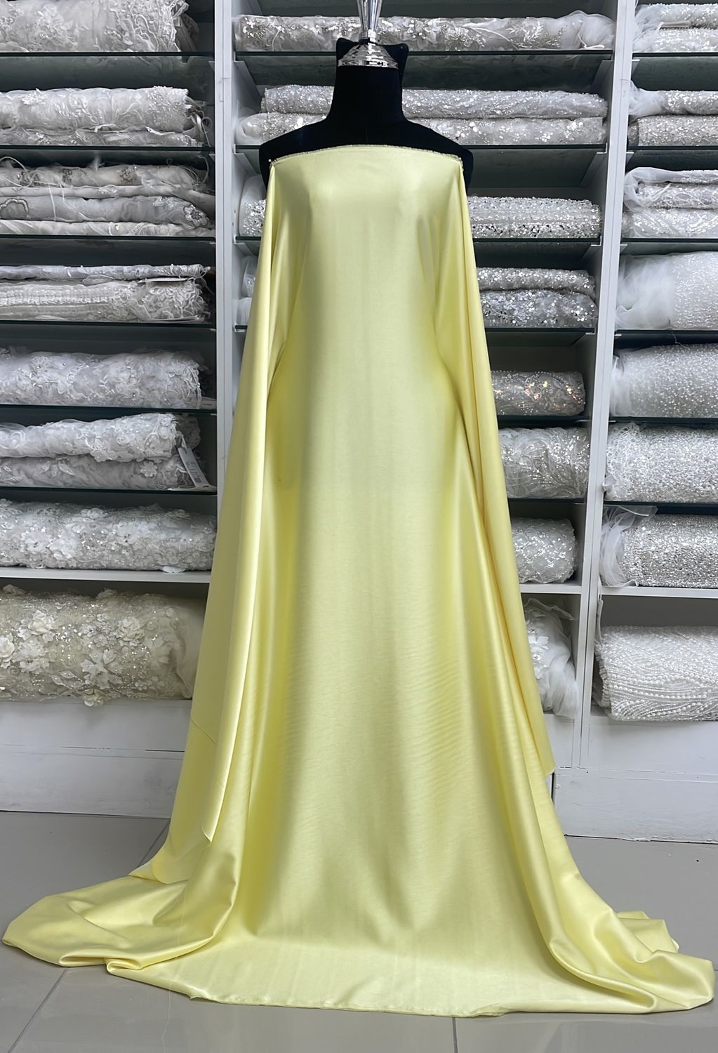 Crepe [ 18843 ] Crepe Crispy Plain Dyed/150cm/5g/YELLOW Col 51 - per Meter