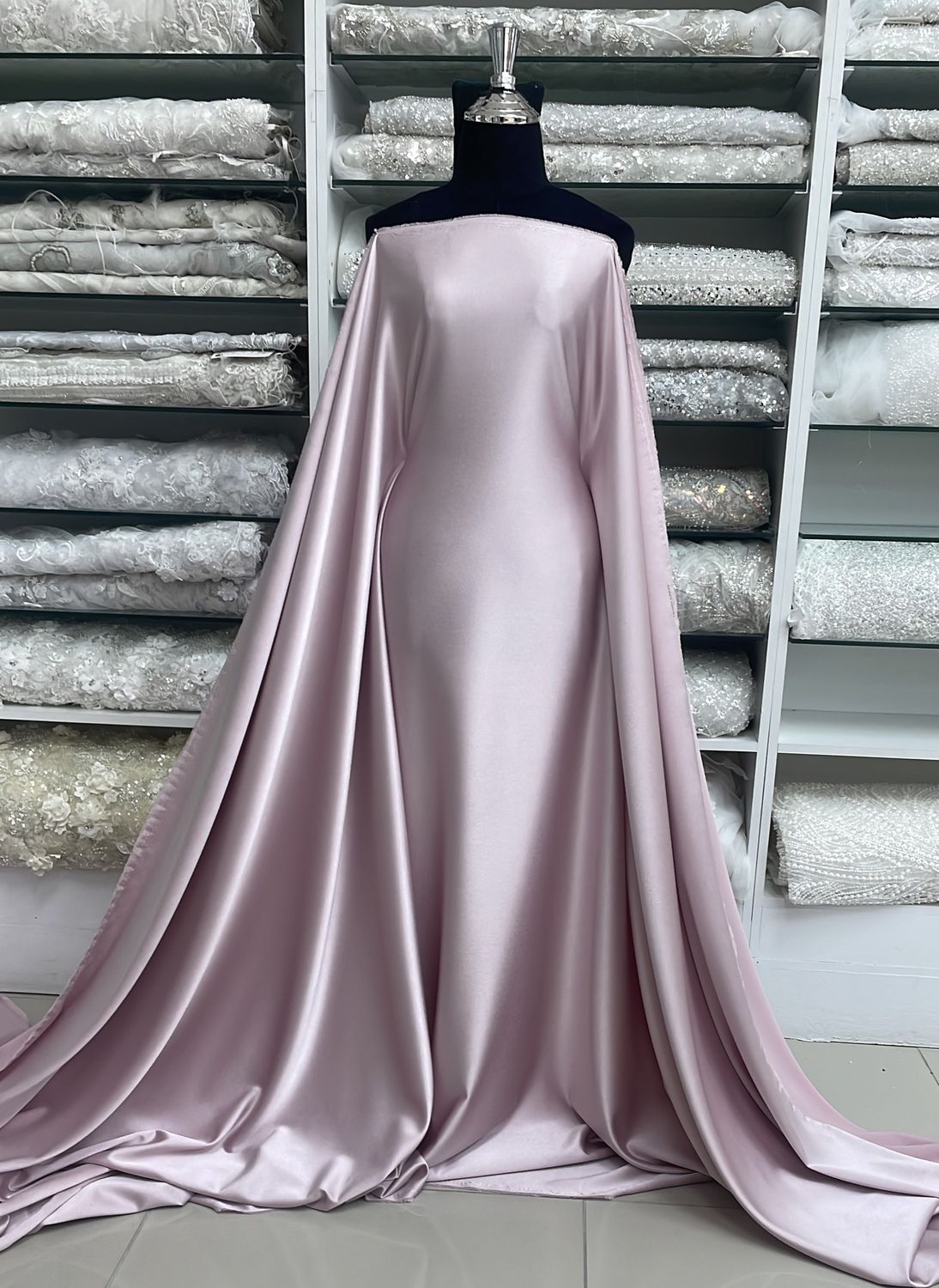 Crepe [ 18833 ] Crepe Crispy Plain Dyed/150cm/5g/DUSTY PINK Col 21 - per Meter