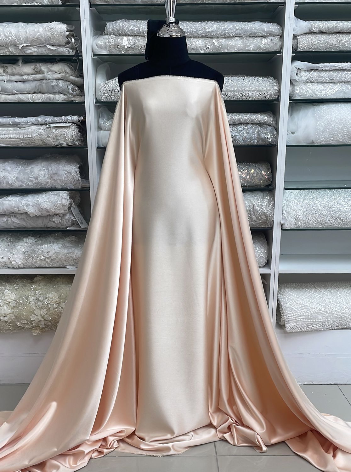 Crepe [ 16031 ] Crepe Crispy Plain Dyed/150cm/5g/PEACH Col 13 - per Meter