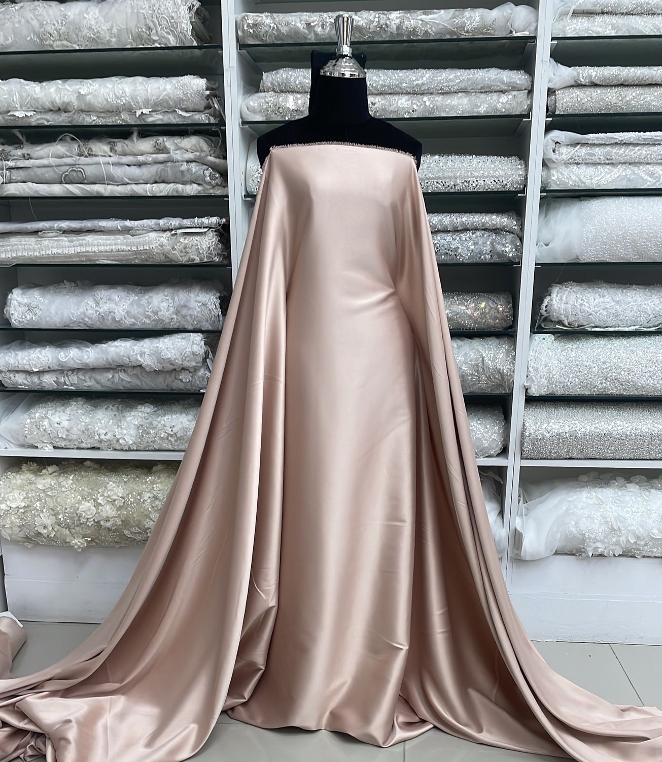 [ 25207 ] MILANO Satin Stretch-Lux-150cm-115-BASE PINK per Meter