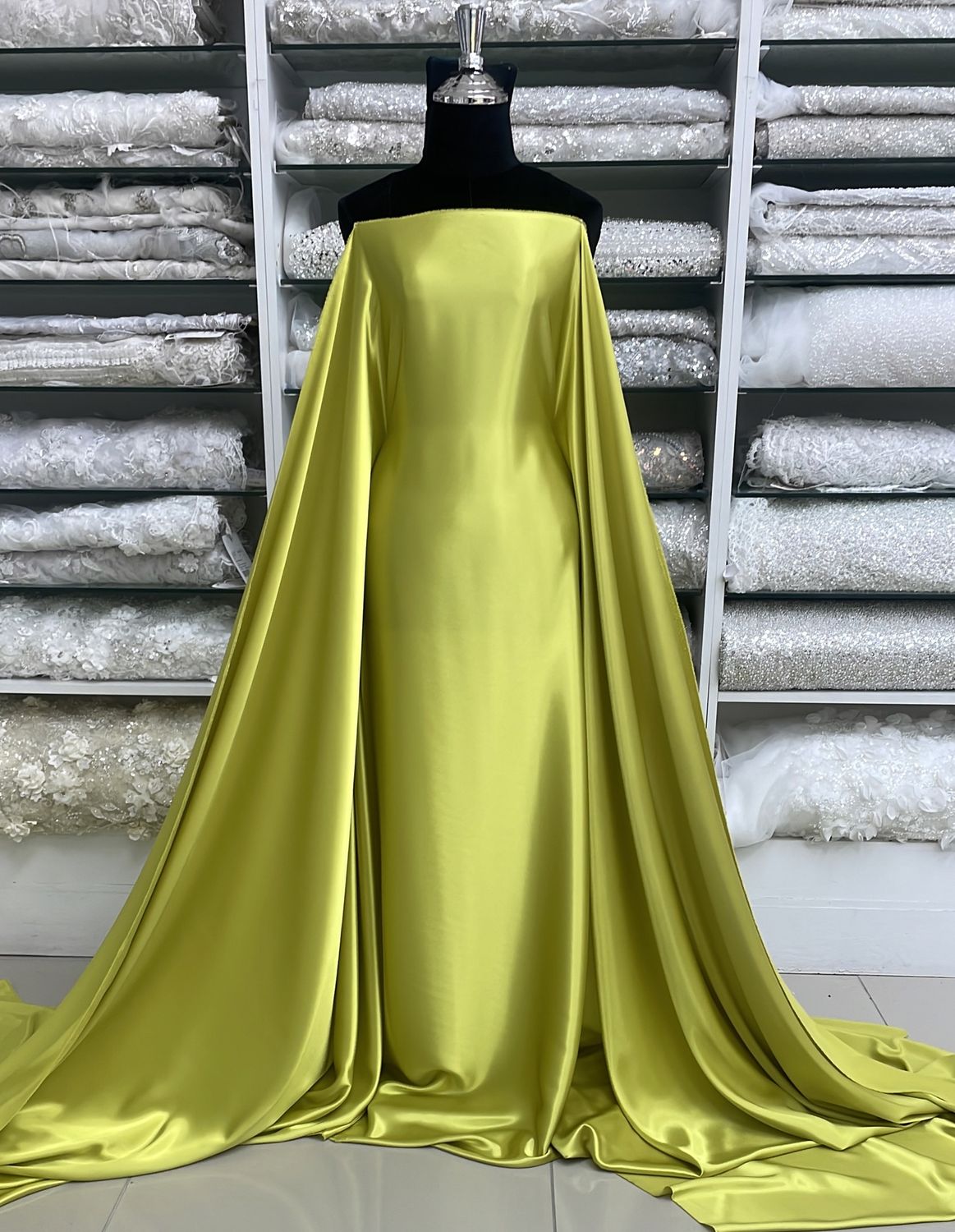 [ SRE-NO-47 ] Satin Royal Elegant 150w Lemon Lime per Meter