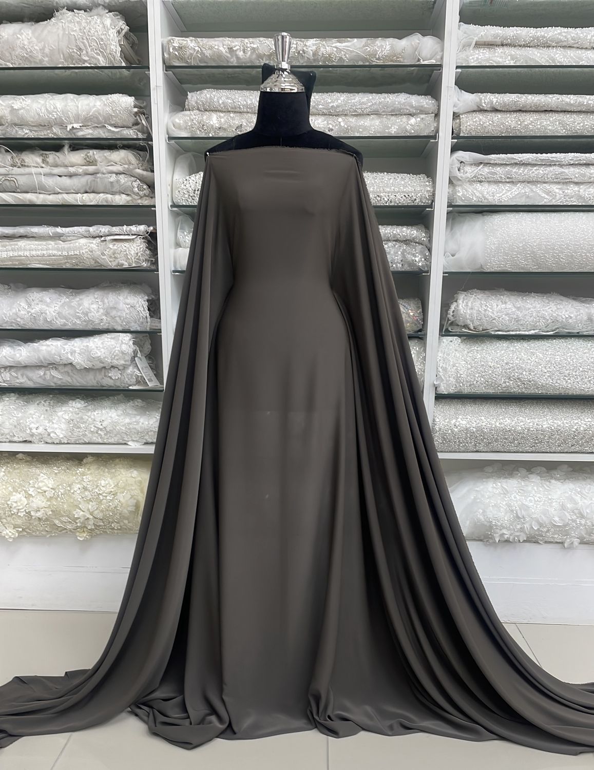 [ 24620 ] Abaya Nida Fatena-160-02-Mocca-02 per Meter
