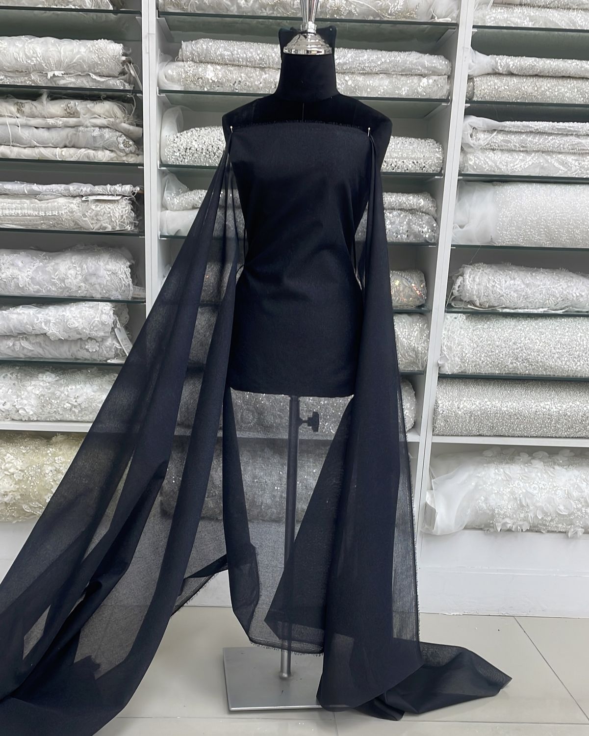 [ 24279 ] Fusing Cotton-HTC-4003F/BLACK-114cm-99-Black per Meter