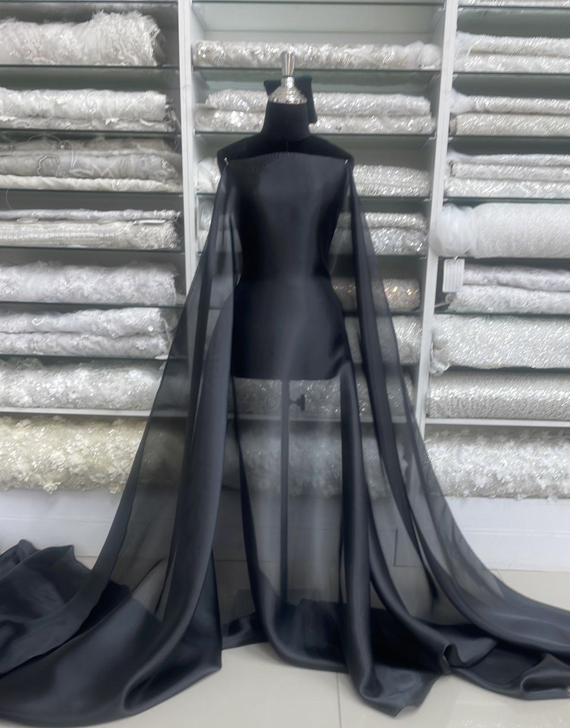 [ 18896 ] Organza Matt/150cm/5g/BLACK per Meter