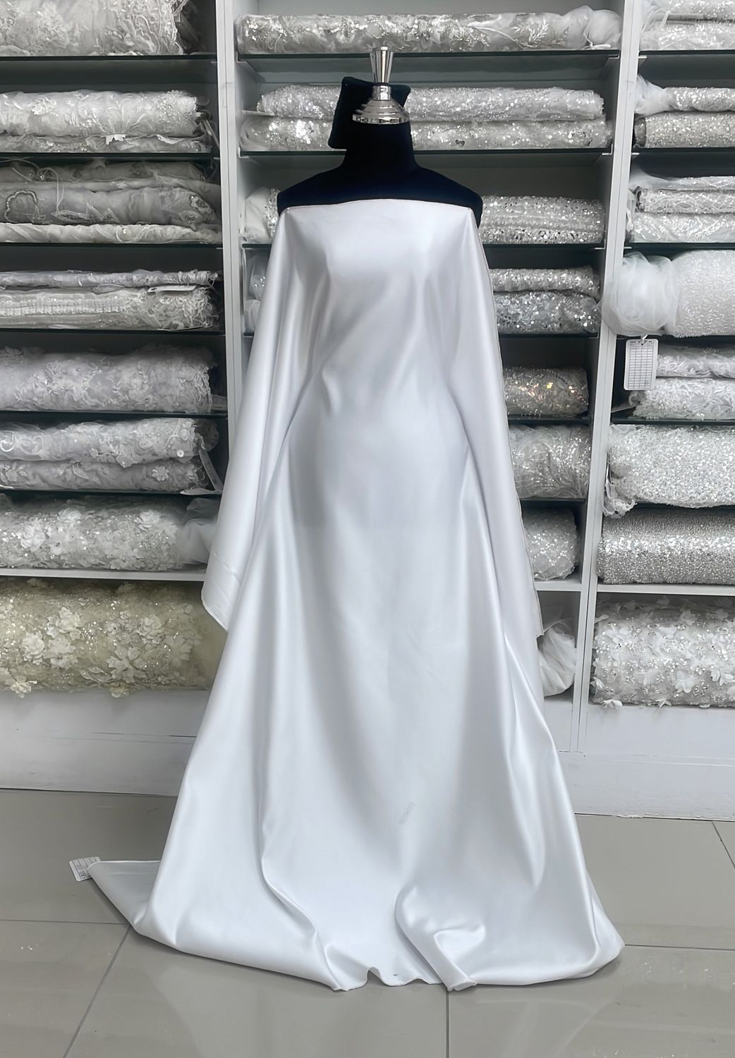 [ 21822 ] Satin Duchess Luxurious/150cm/5g/WHITE per Meter