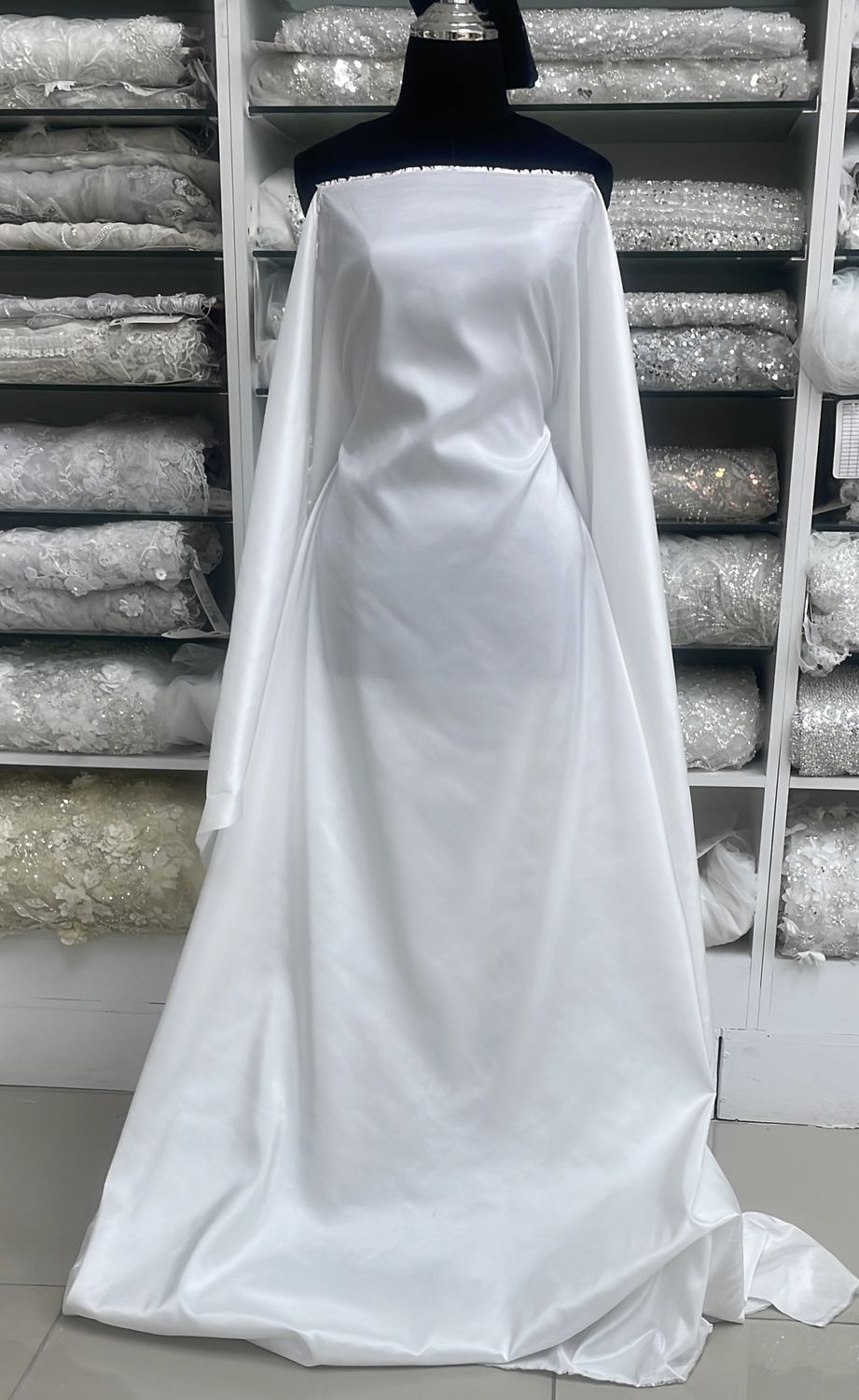 Wedding Dress Fabric [ TBL-ROR-8507RW1 ] Taffeta Bridal Light RW1 White 150W per Meter