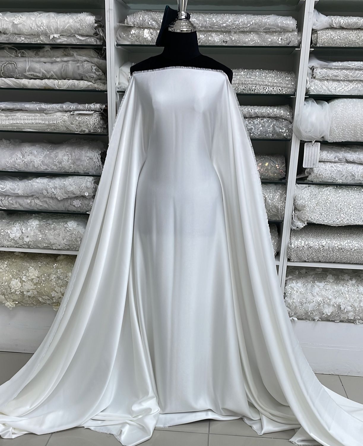 Crepe [ 23156 ] Crepe Crispy Plain Dyed-150-Silk White Col 1 - per Meter