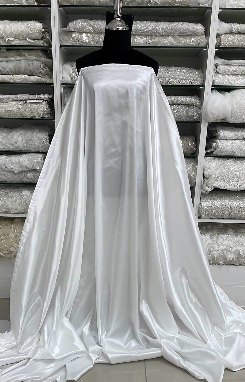 Wedding Dress Fabric [ TAB-ROR-3308RW3 ] Tafetta Bridal 150cm - White per Meter