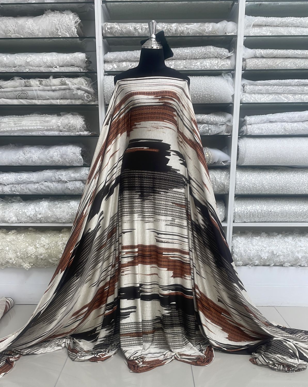 [ KVP-MI-F614-3 ] KnitVisc96Elas4%145cm-BROWN per Meter