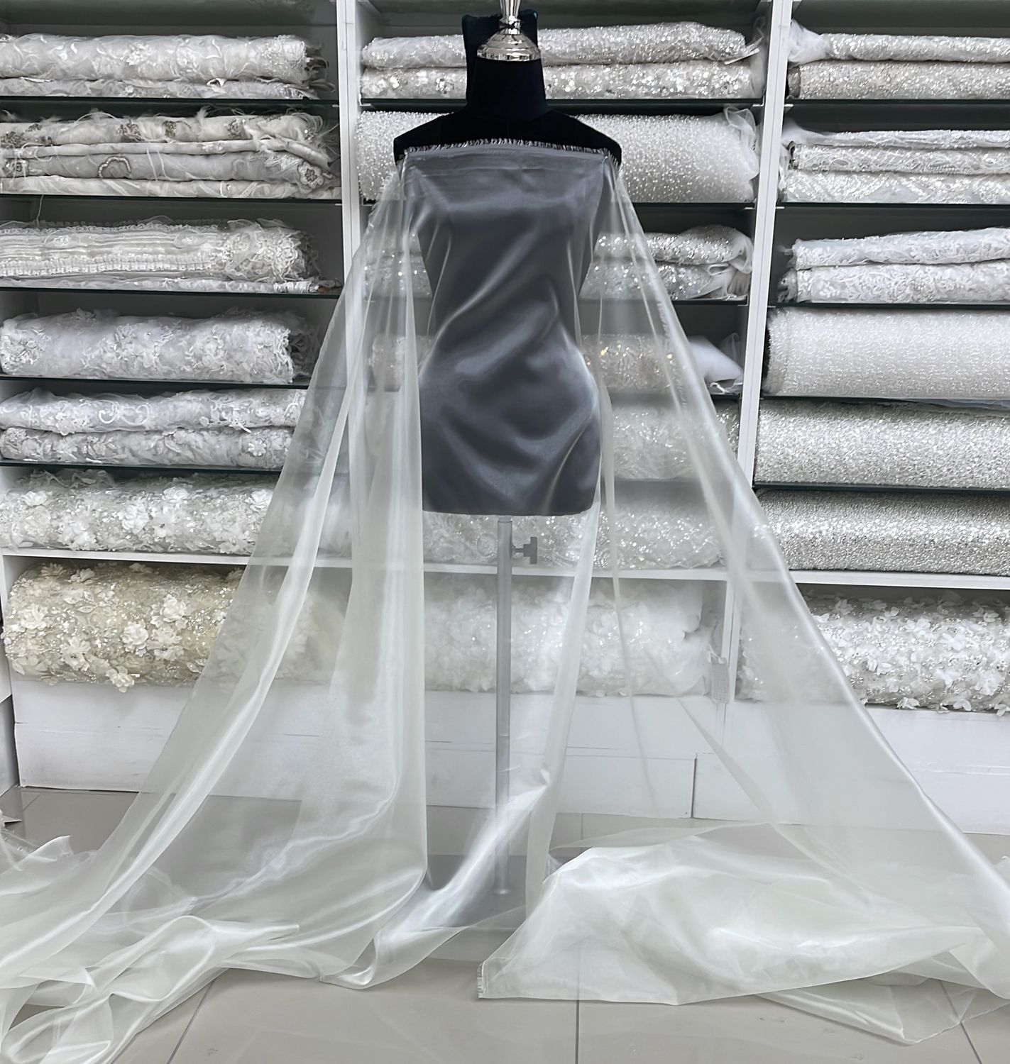 [ OGP-G15A-3629-2 ] Organza Plain 150 -  IVORY per Meter