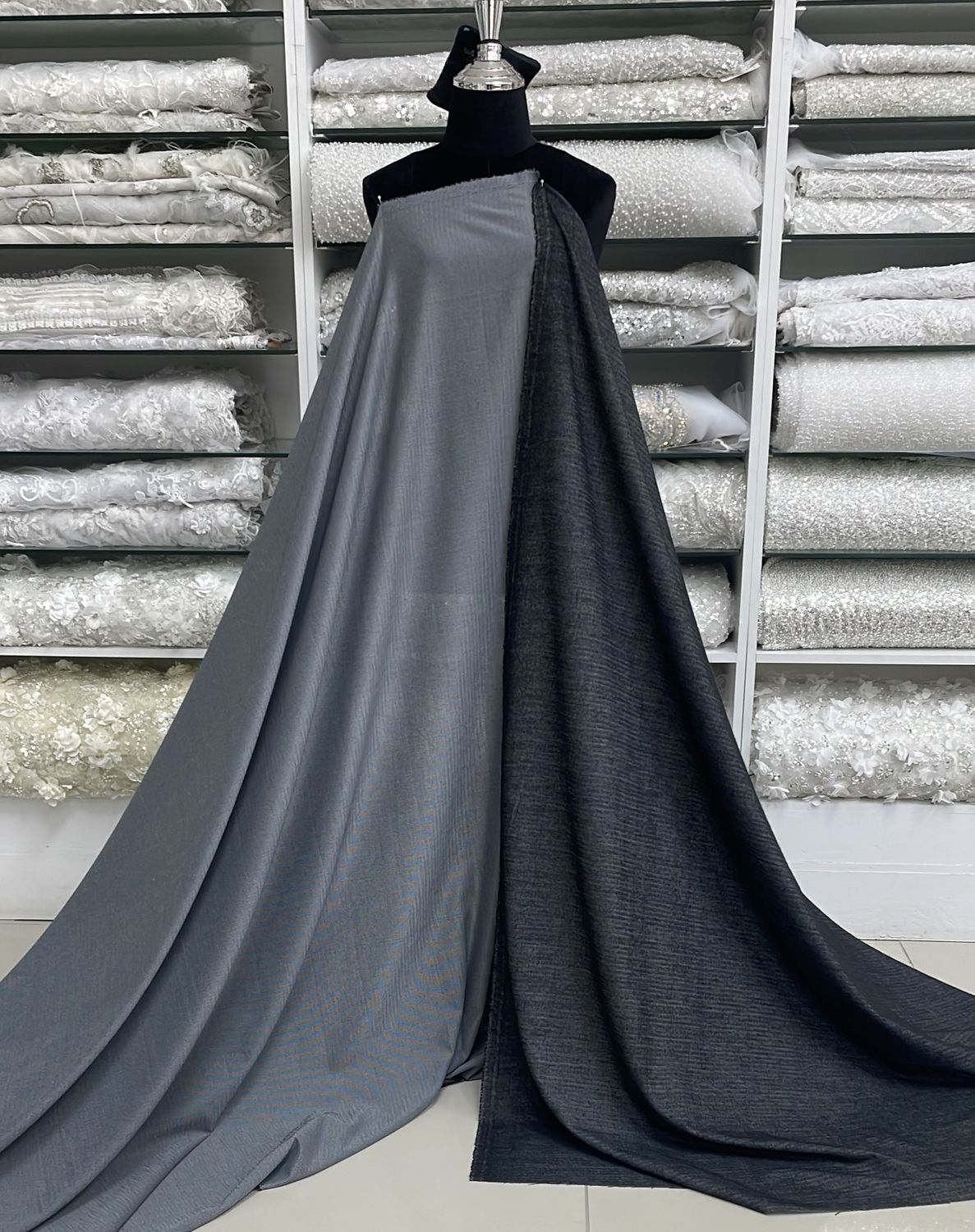 [ 25243 ] FUSING COAT-FRENCH-HTC-723-150cm-02-BLACK per Meter