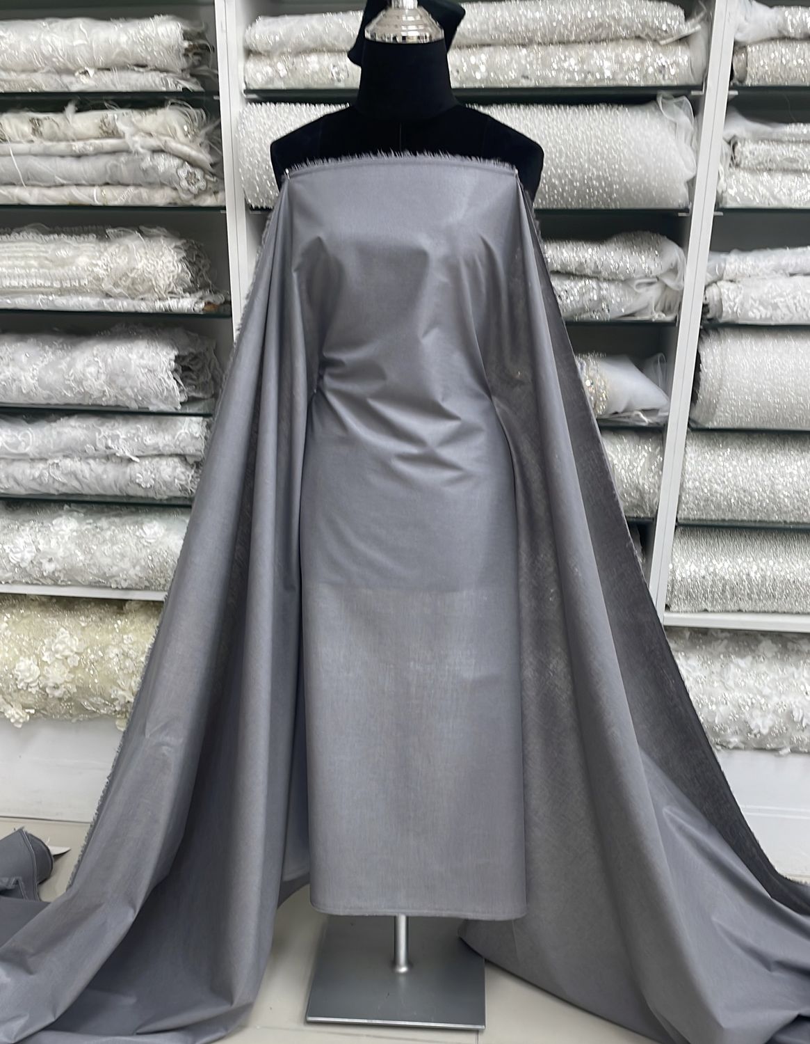 [ 19408 ] Vilene Shirt Press Only Cott/110cm/110g/Charcoal per Meter