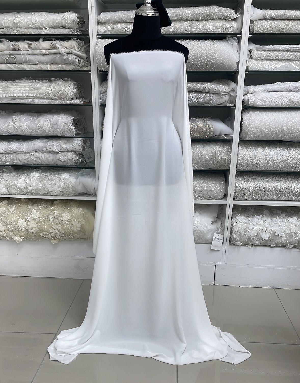 [ 16533B ] Geoggette Double-145cm-120g - SILK WHITE per Meter