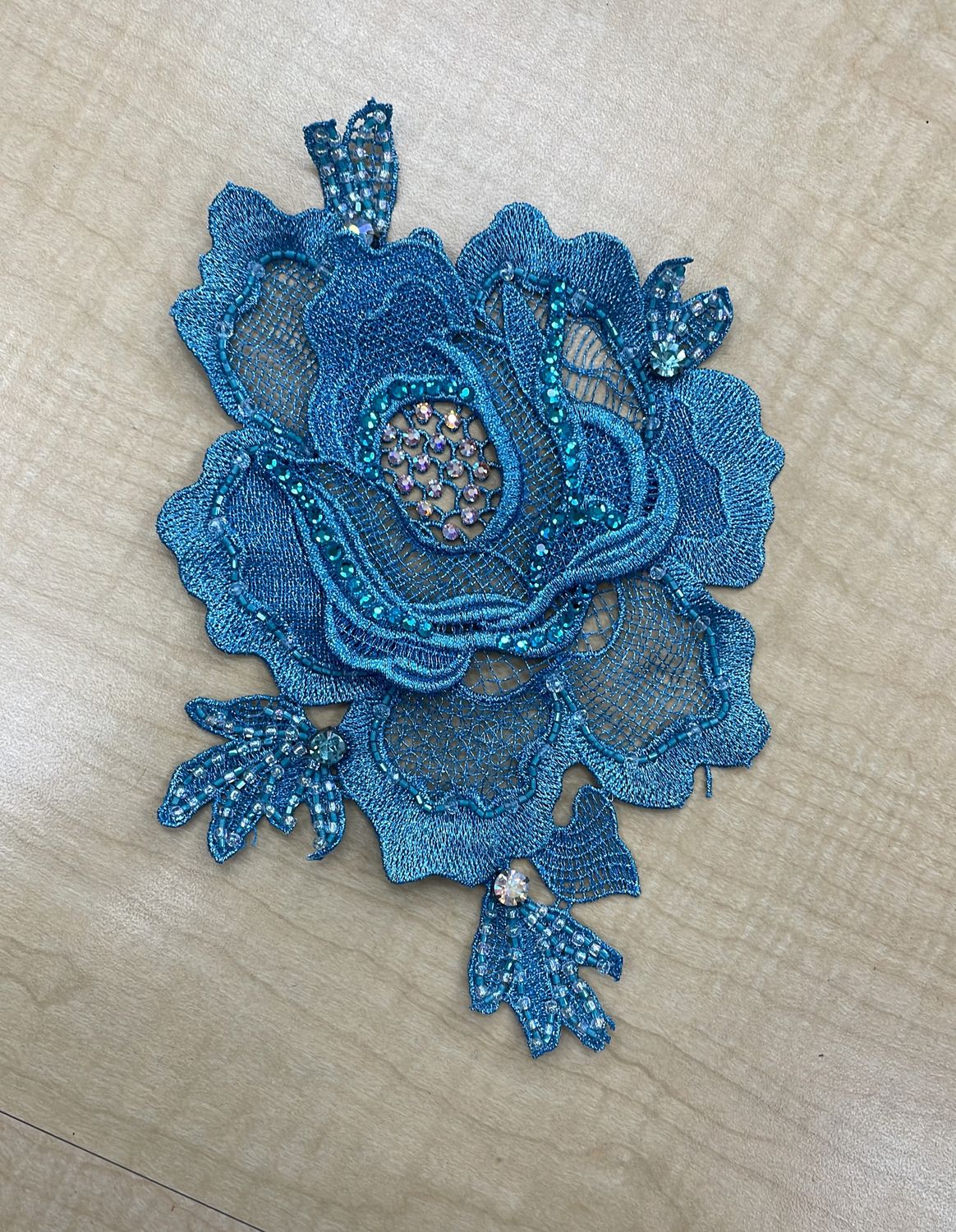 [ PAEB-ATB-23-1 ] PATCHES EMB BEADED 23CM TURQ EACH per Each