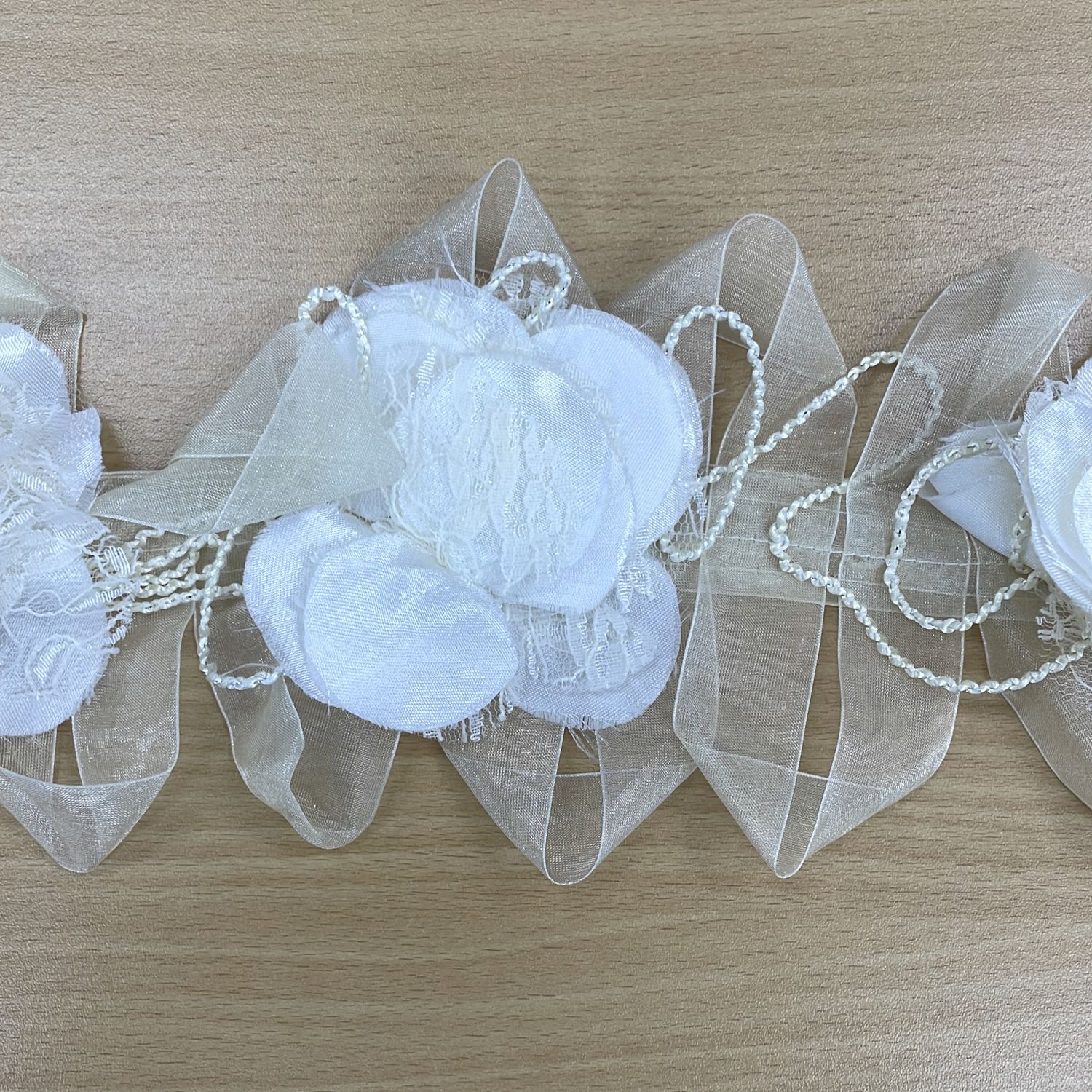 [ BRF-AF-1625-1 ] Braid Flower Lace 12cm Ivory per Meter