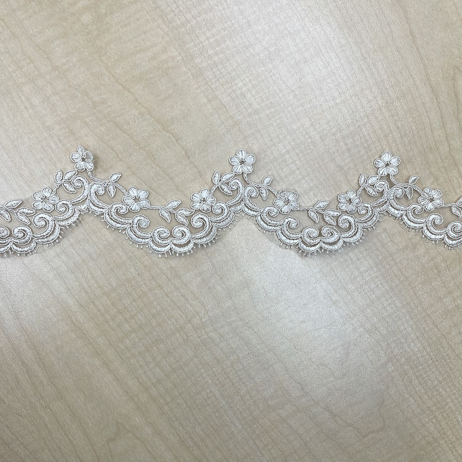 [ 21234 ] Lace Border Corded/6cm/5g/CHAMPAGNE per Meter