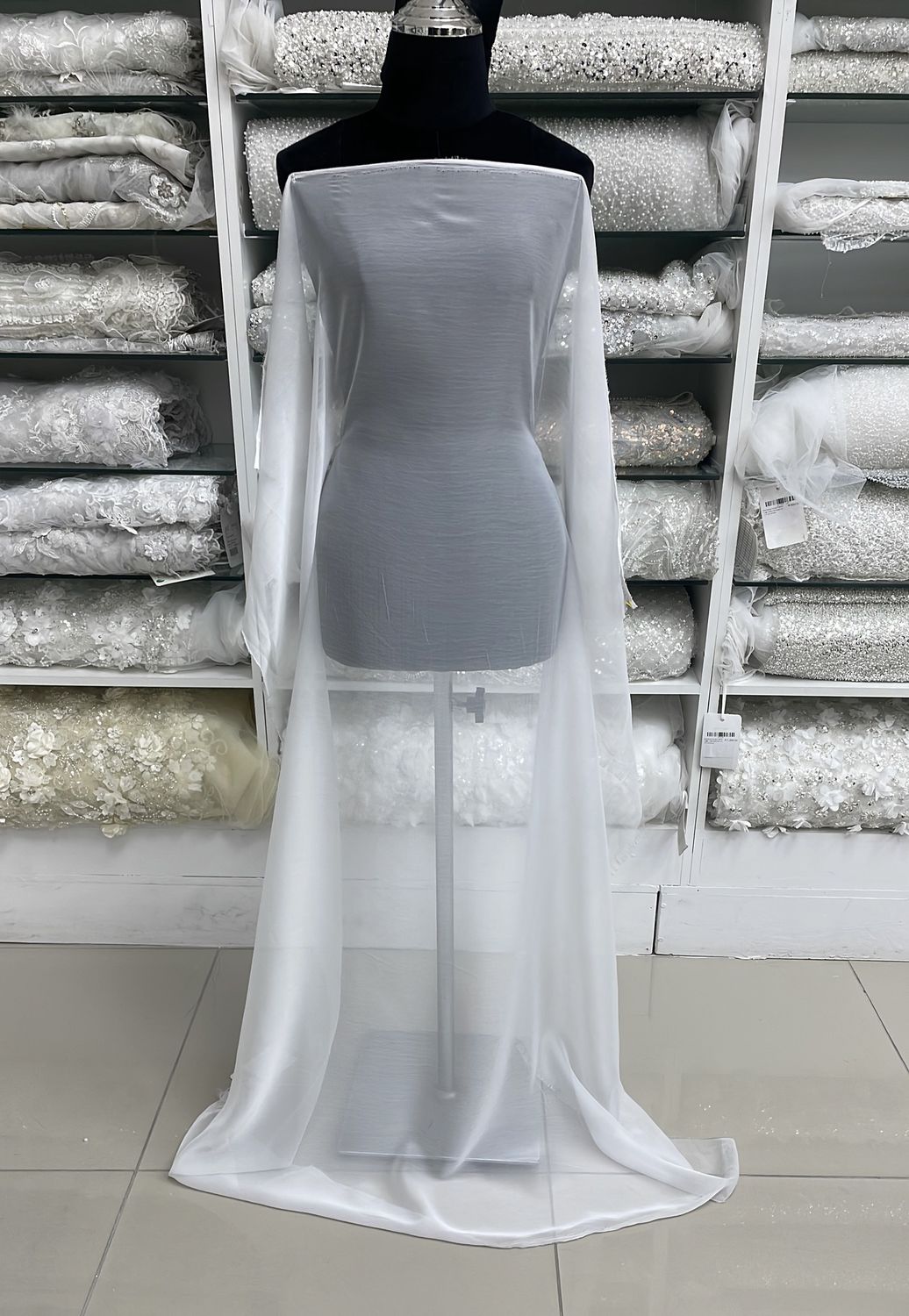 [ CHC-TF-0416-32 ] CHiffonCationic 150cm-WHITE per Meter