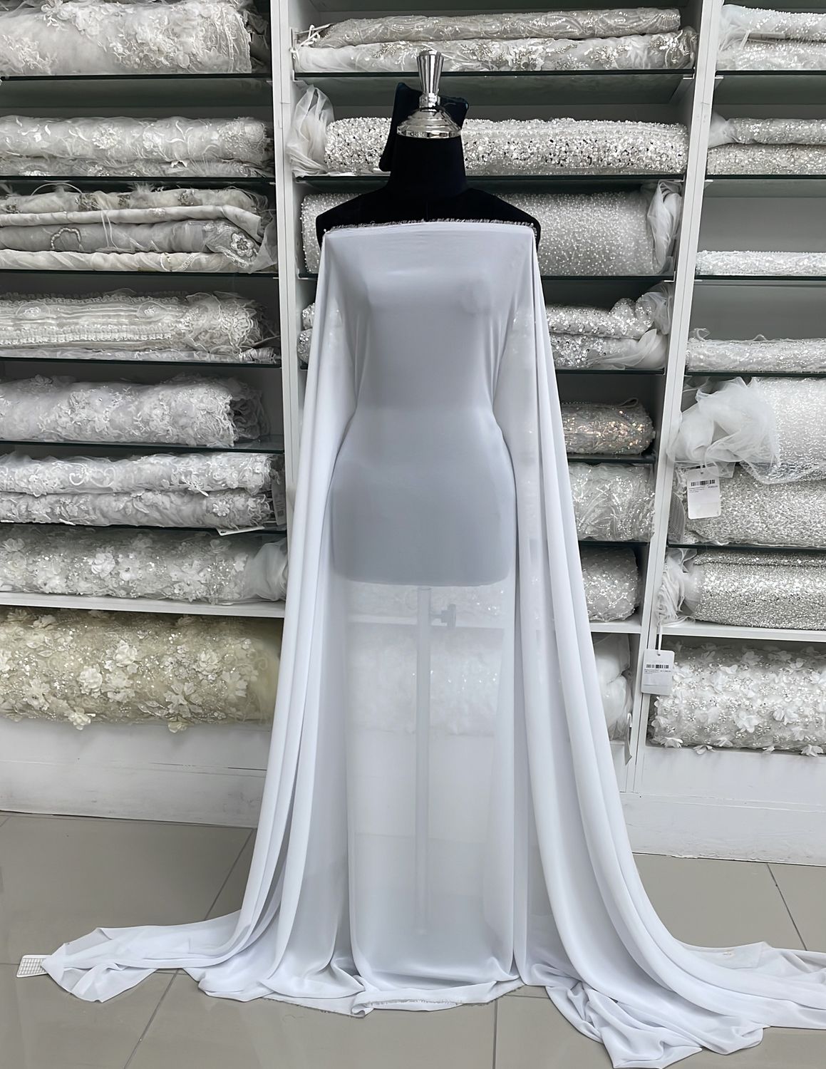 Wedding Dress Fabric [ 00000110 ] Chiffon Bridal/150cm/5g/WHITE per Meter