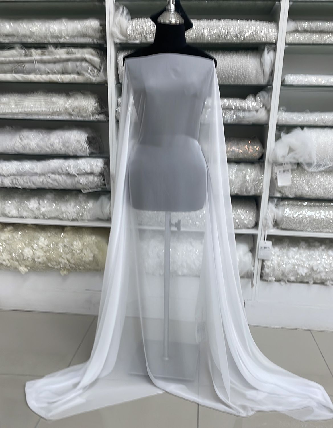 Chiffon [ 24209 ] Silky Chiffon 30D PlnDyed-55-150-55-White per Meter