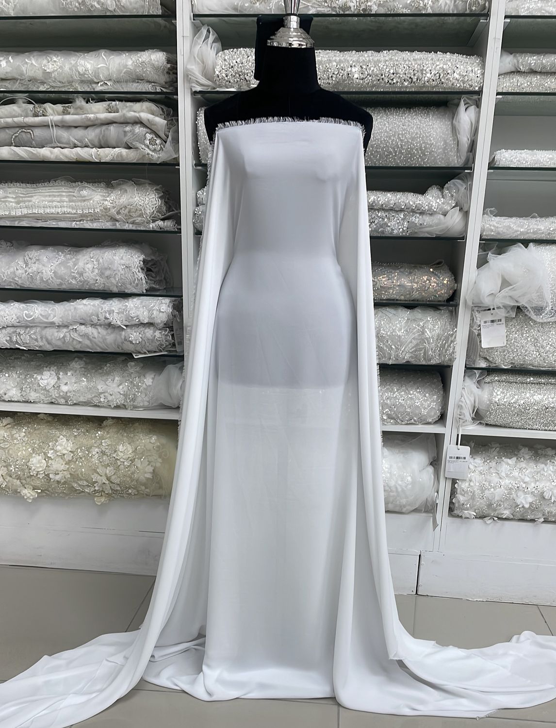 [ 16532 ] Georgette Double/145/120g/WHITE per Meter