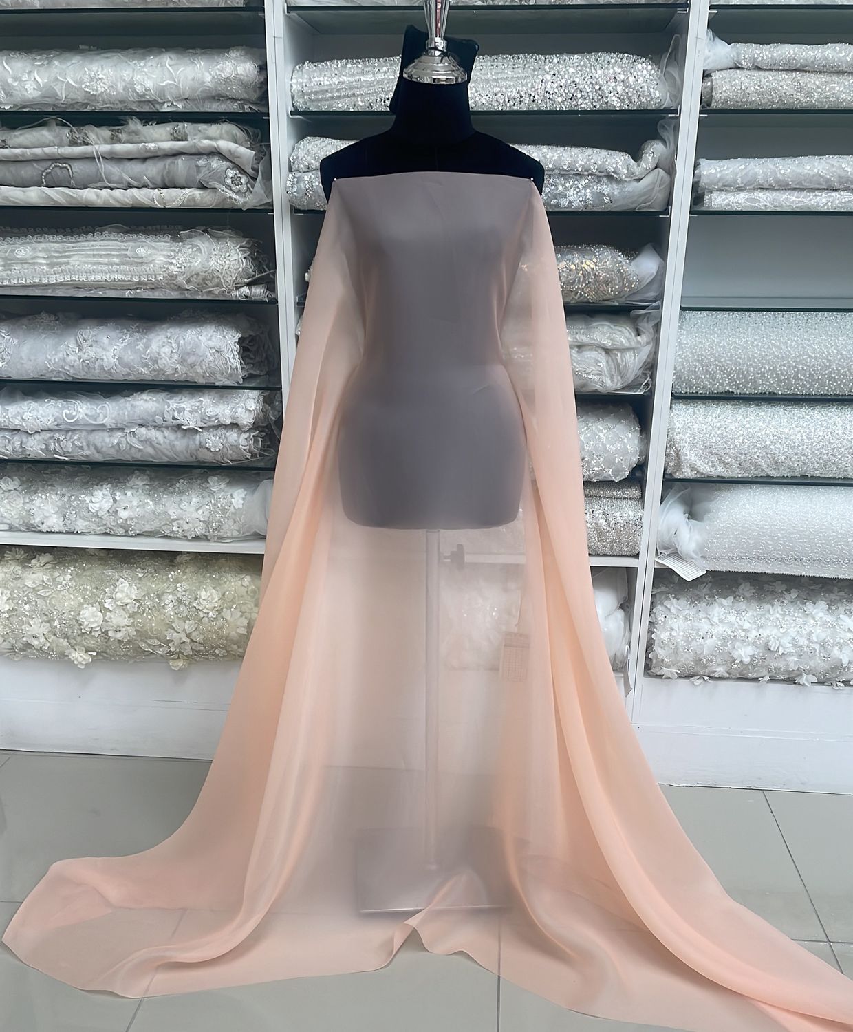 [ ORM-RO-5029-3 ] Organza Matt 150cm-APRICOT per Meter