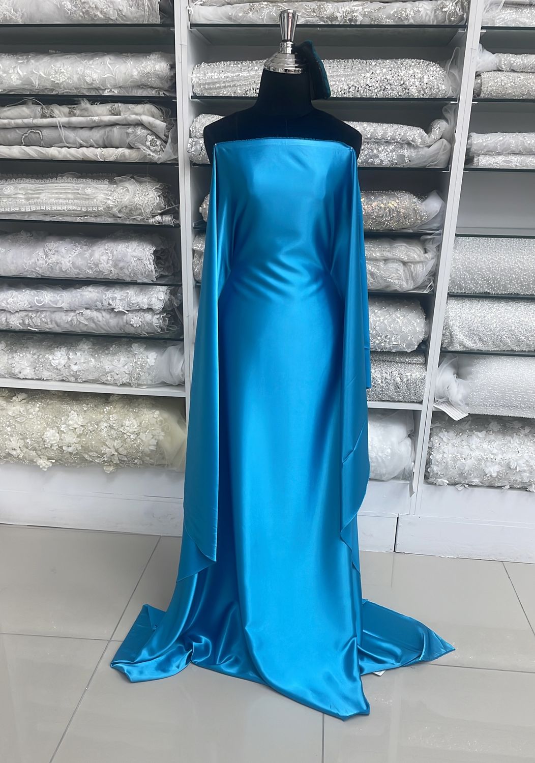 [ SST-BI27962-39 ] Satin Stretch Tahari - 146w - Blue per Meter
