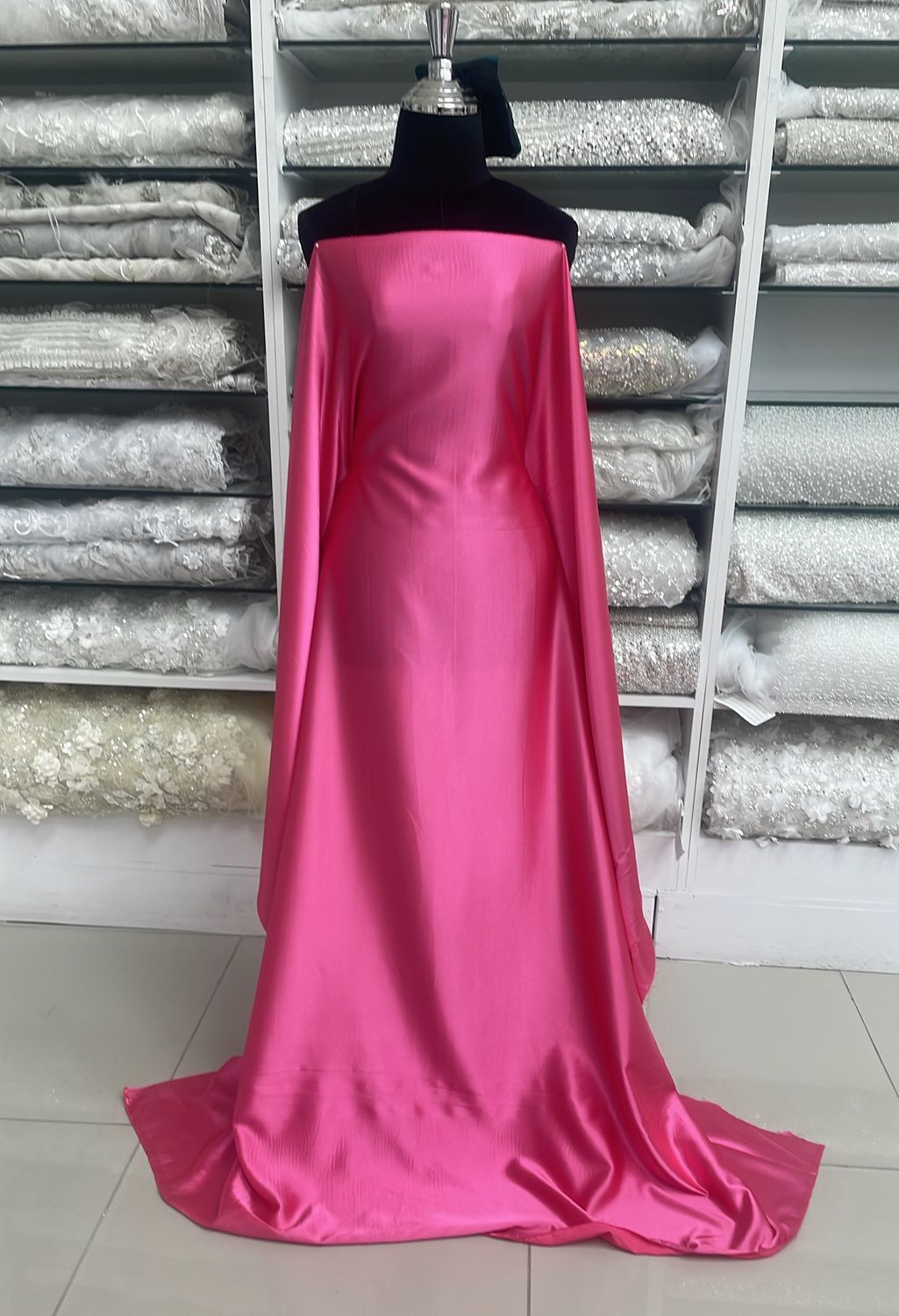 Wedding Dress Fabric [ BSS-MHJ4773-34 ] Bridal Shamuse Satin 150w Dk Cerise per Meter