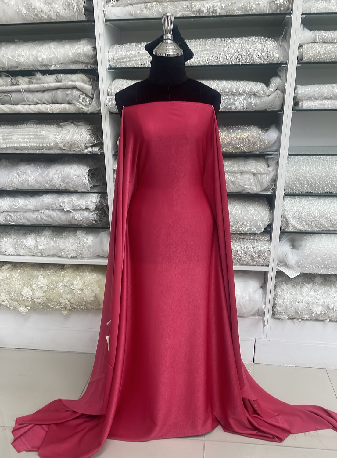 [ SV-FK17888-11 ] Satin Velvet 150cm - Crimson per Meter