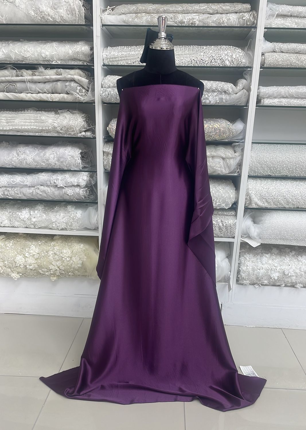 [ CRS-PO-1276-16 ] CrepeStrechSilkySatin-150-GRAPE per Meter