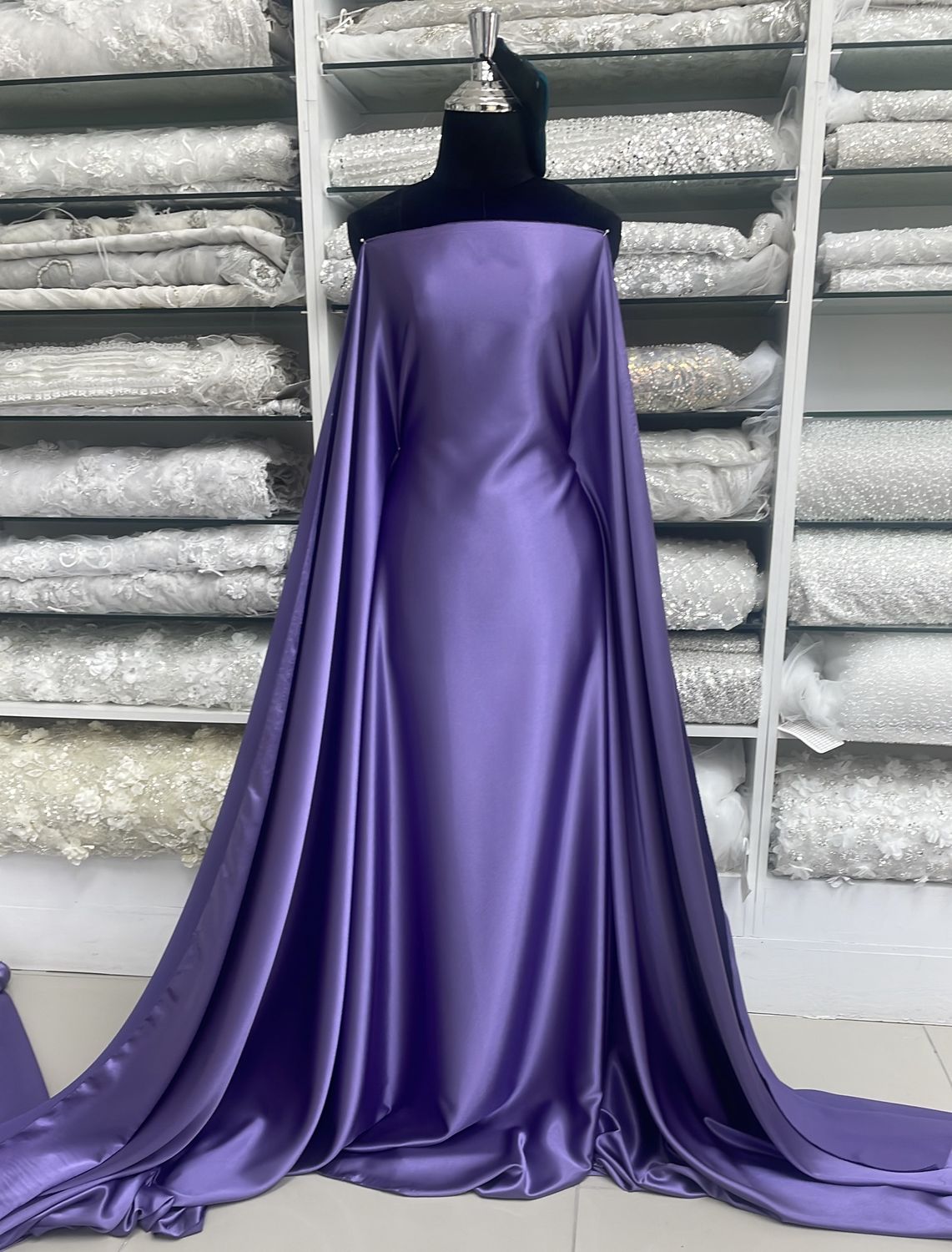 Wedding Dress Fabric [ BS7-MHJ-BSS-27 ] Bridal Shamuse Satin 150w Purple per Meter